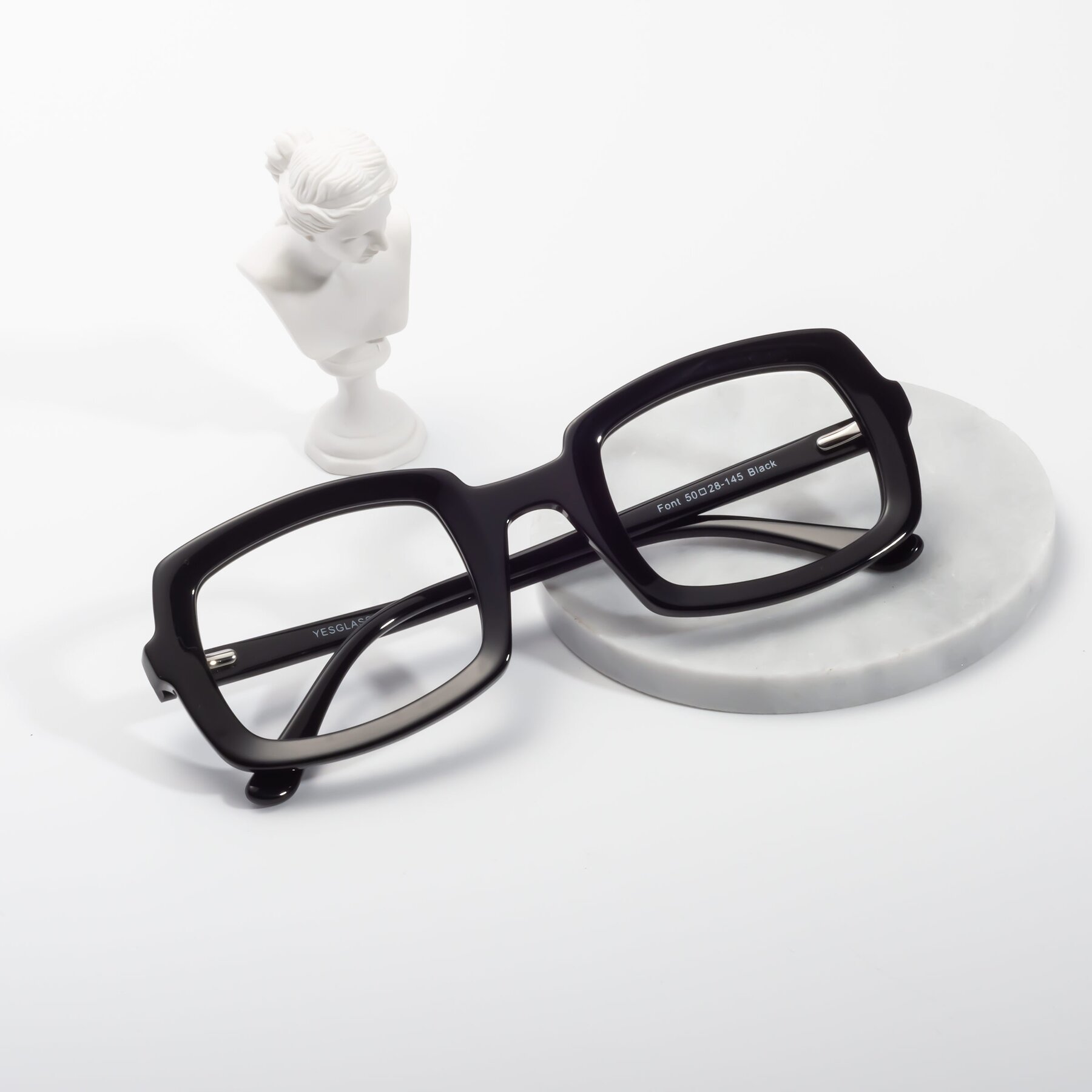 Lifestyle photography #1 of Font in Black with Clear Reading Eyeglass Lenses