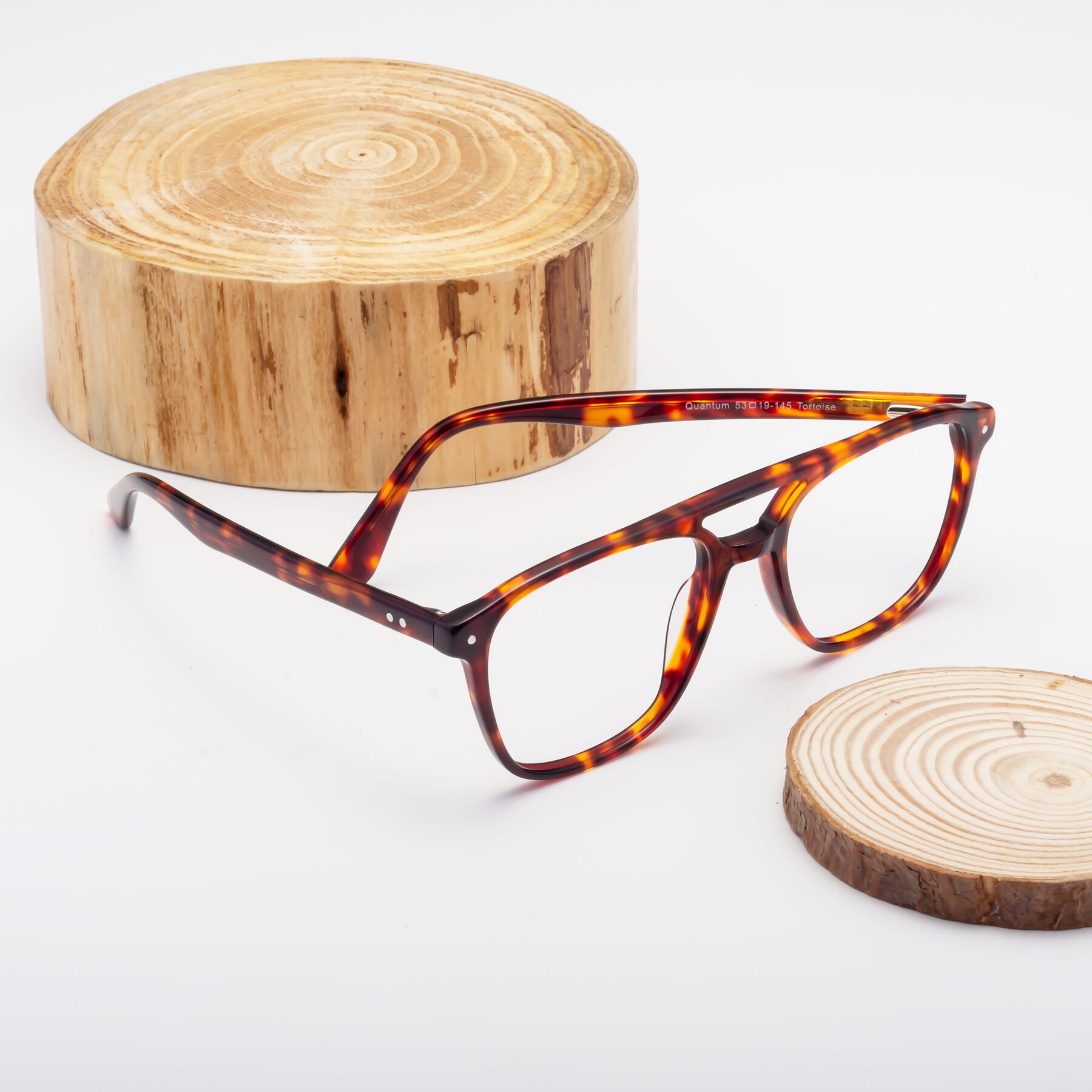 Lifestyle photography #2 of Quantum in Tortoise with Clear Blue Light Blocking Lenses