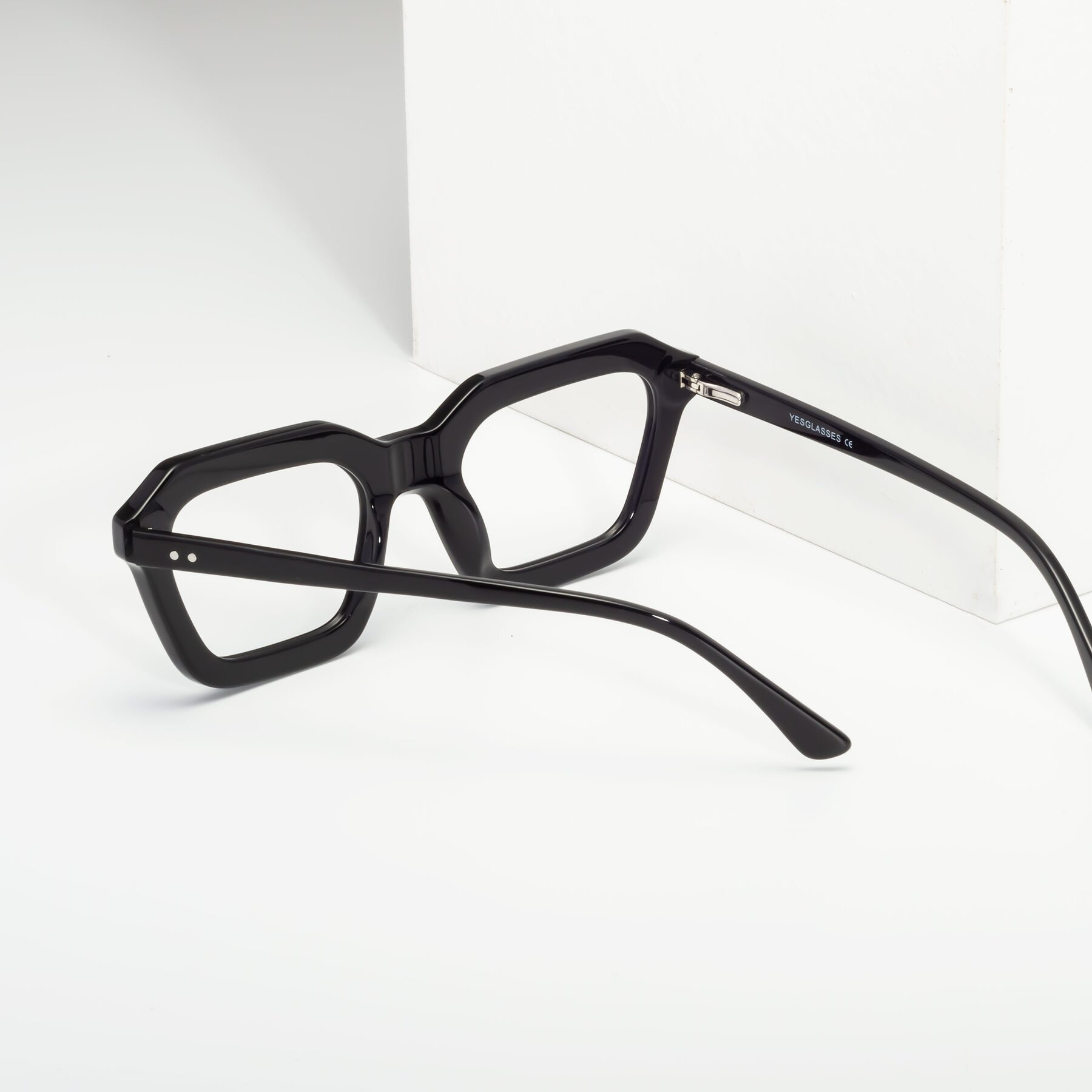 Lifestyle photography #2 of George in Black with Clear Reading Eyeglass Lenses