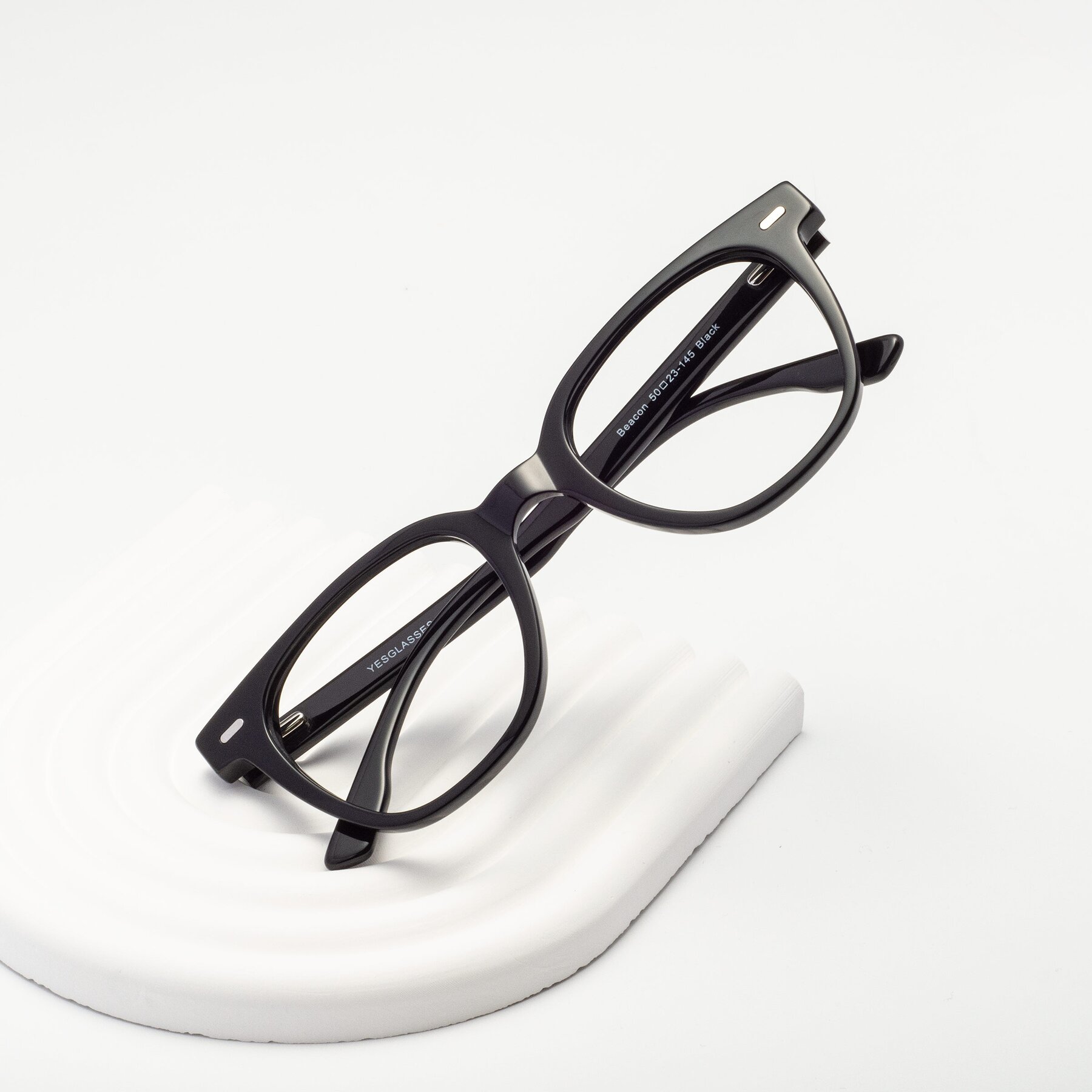 Lifestyle photography #1 of Beacon in Black with Clear Eyeglass Lenses