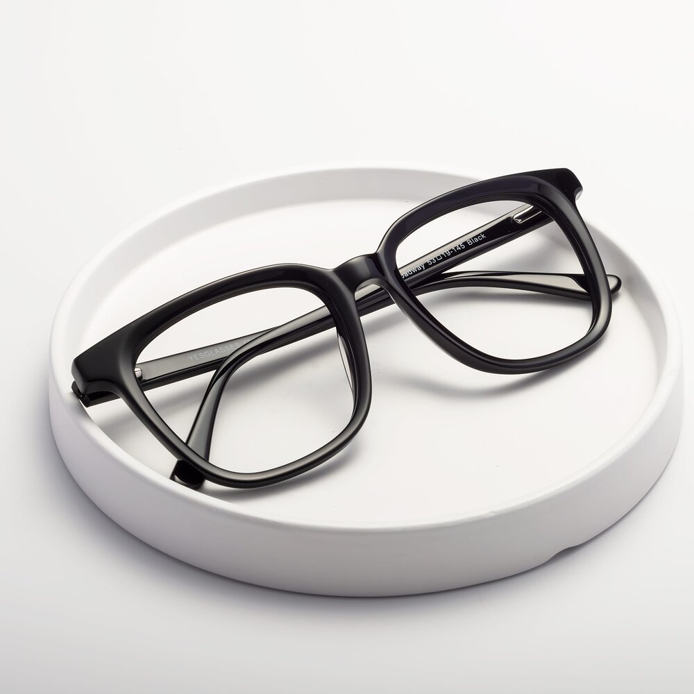Black Wayfarer Oversized Acetate Eyeglasses