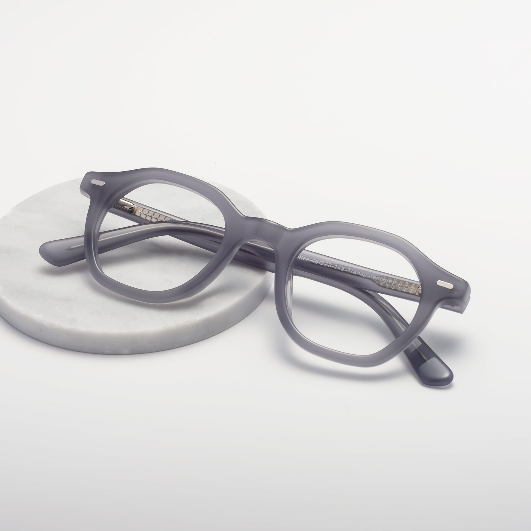 Lifestyle photography #1 of Potter in Transparent Gray with Clear Eyeglass Lenses