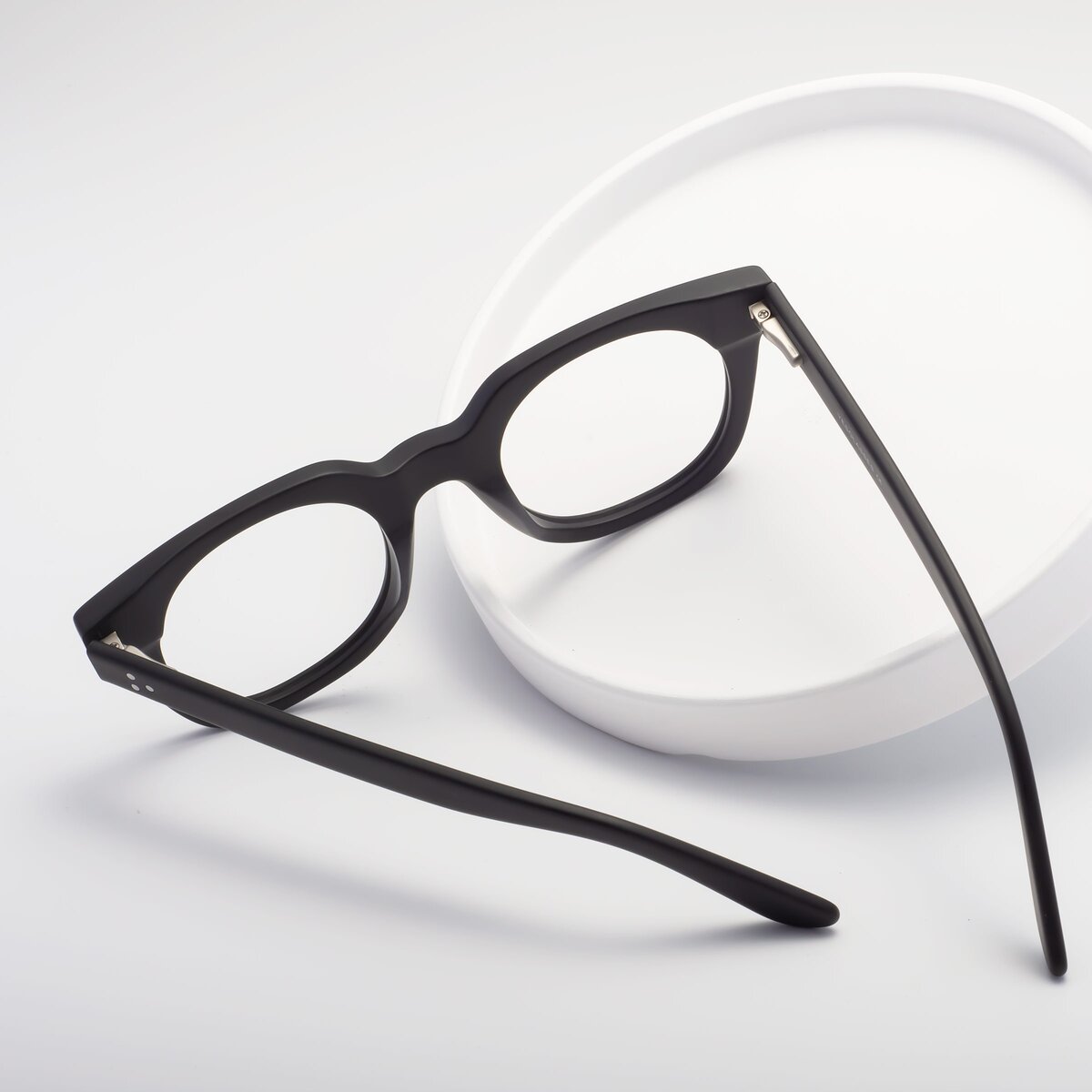 Black Medium Acetate Trapezoid Eyeglasses Jackman