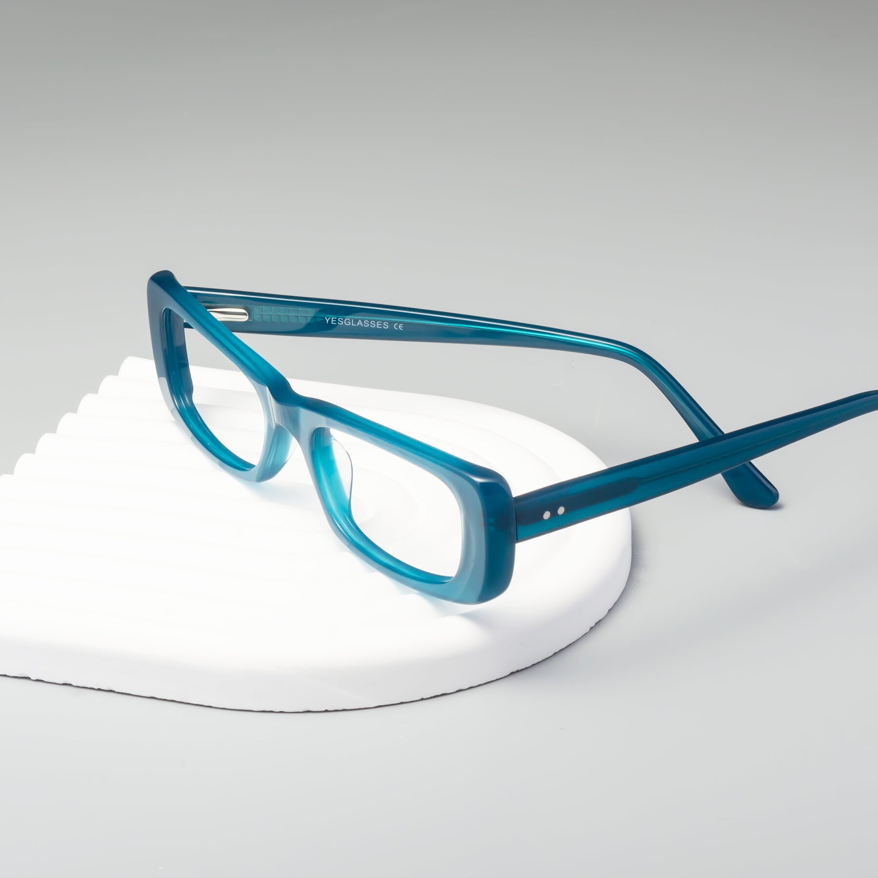 Lifestyle photography #2 of 1940s in Teal with Clear Reading Eyeglass Lenses