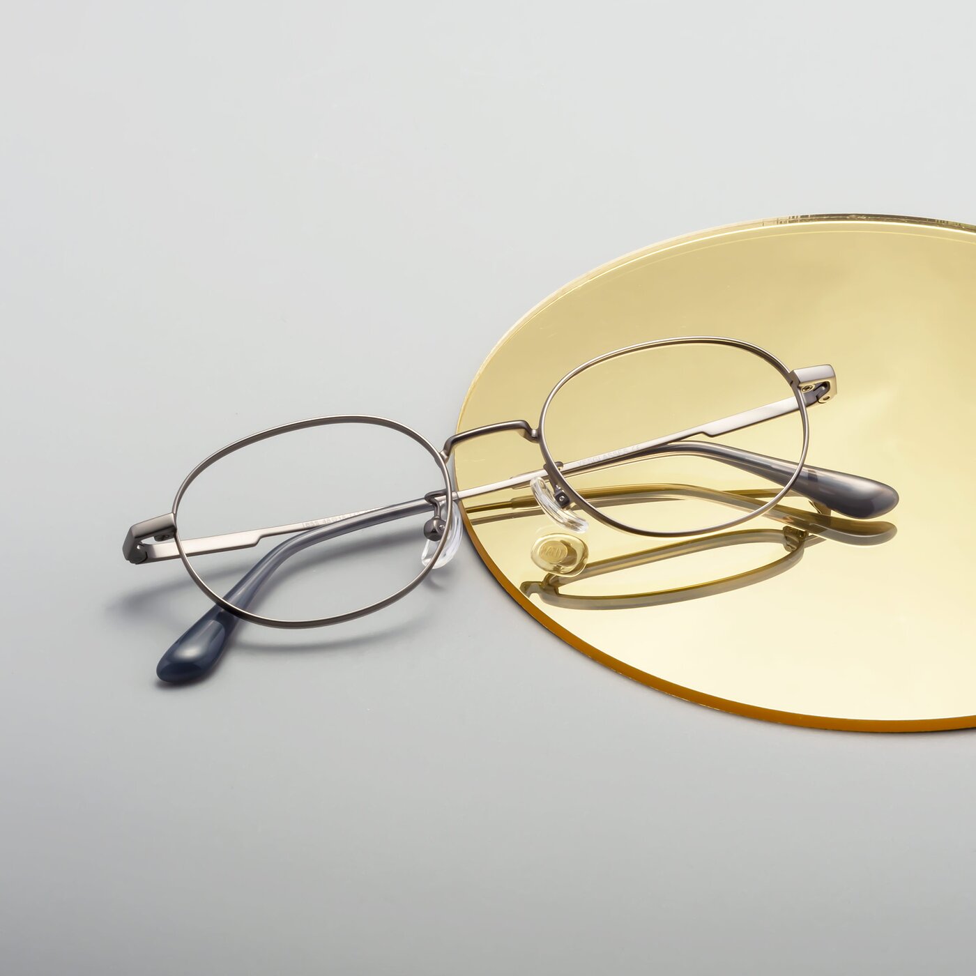 Gunmetal Classic Titanium Oval Eyeglasses Tess