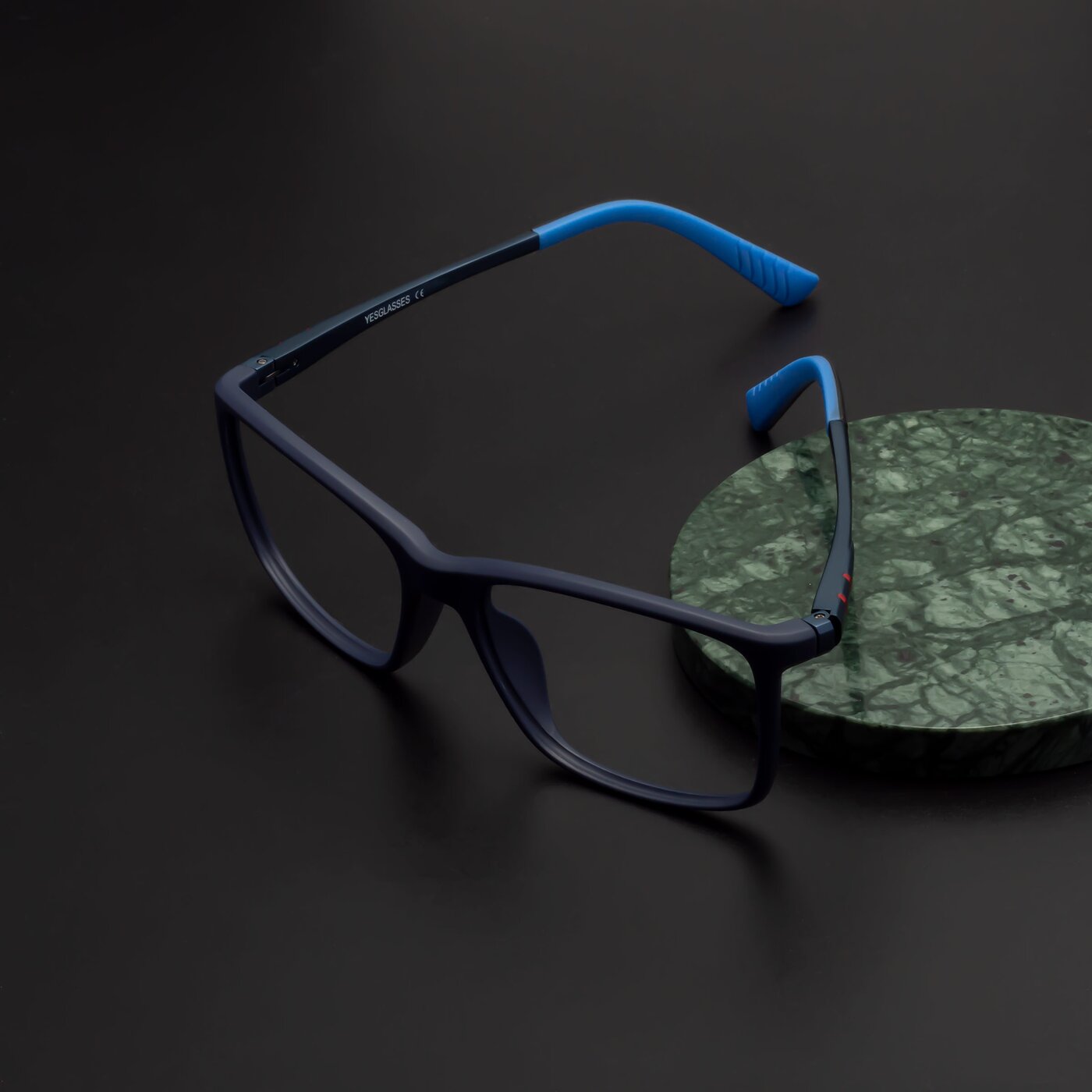 Dark Blue Low Bridge Fit TR90 Rectangle Eyeglasses - 9004