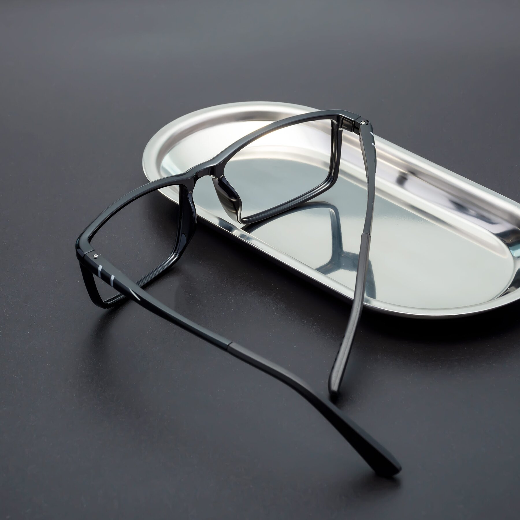 Men's lifestyle photography #2 of 9001 in Black with Clear Blue Light Blocking Lenses