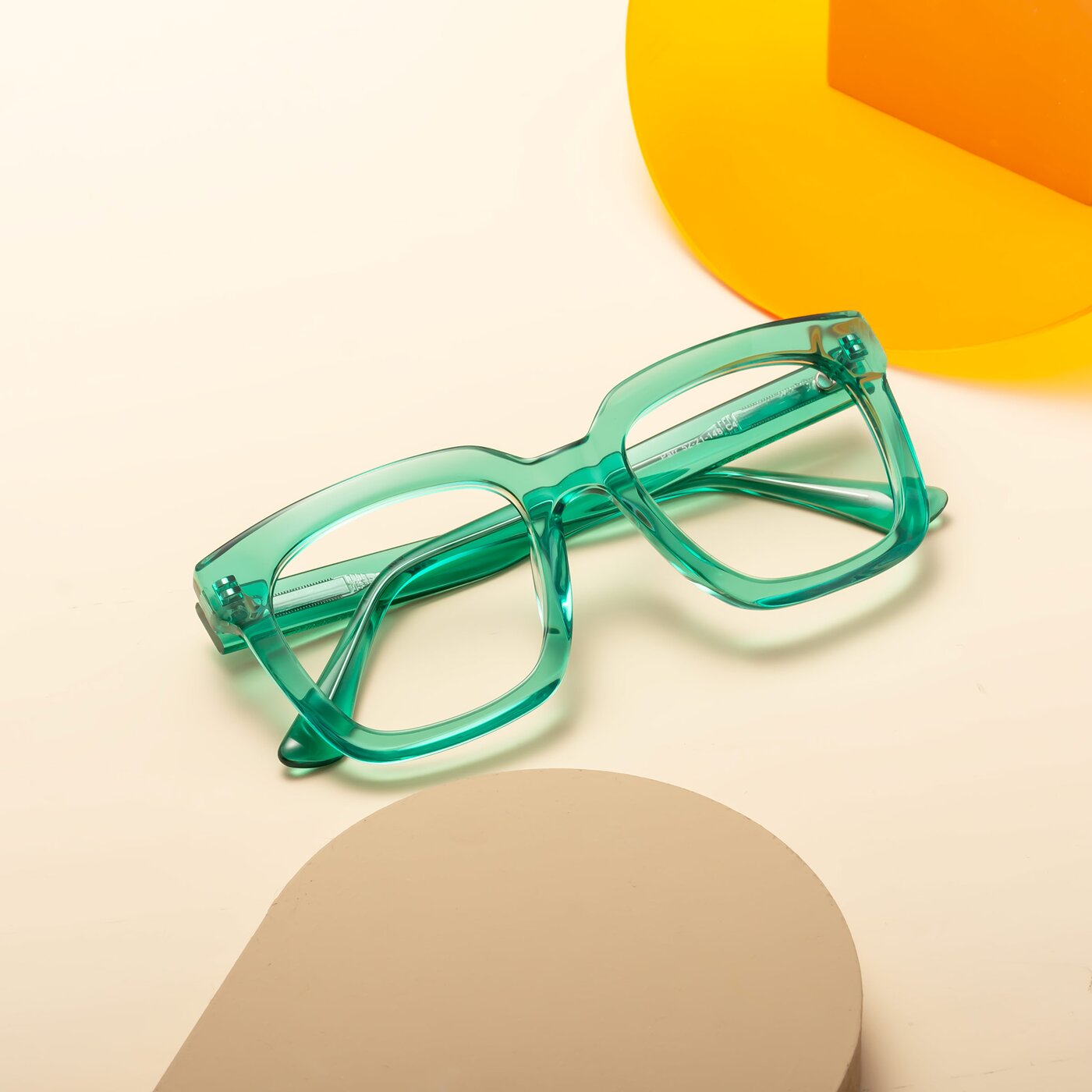 Green Oversized Acetate Square Eyeglasses - Parr