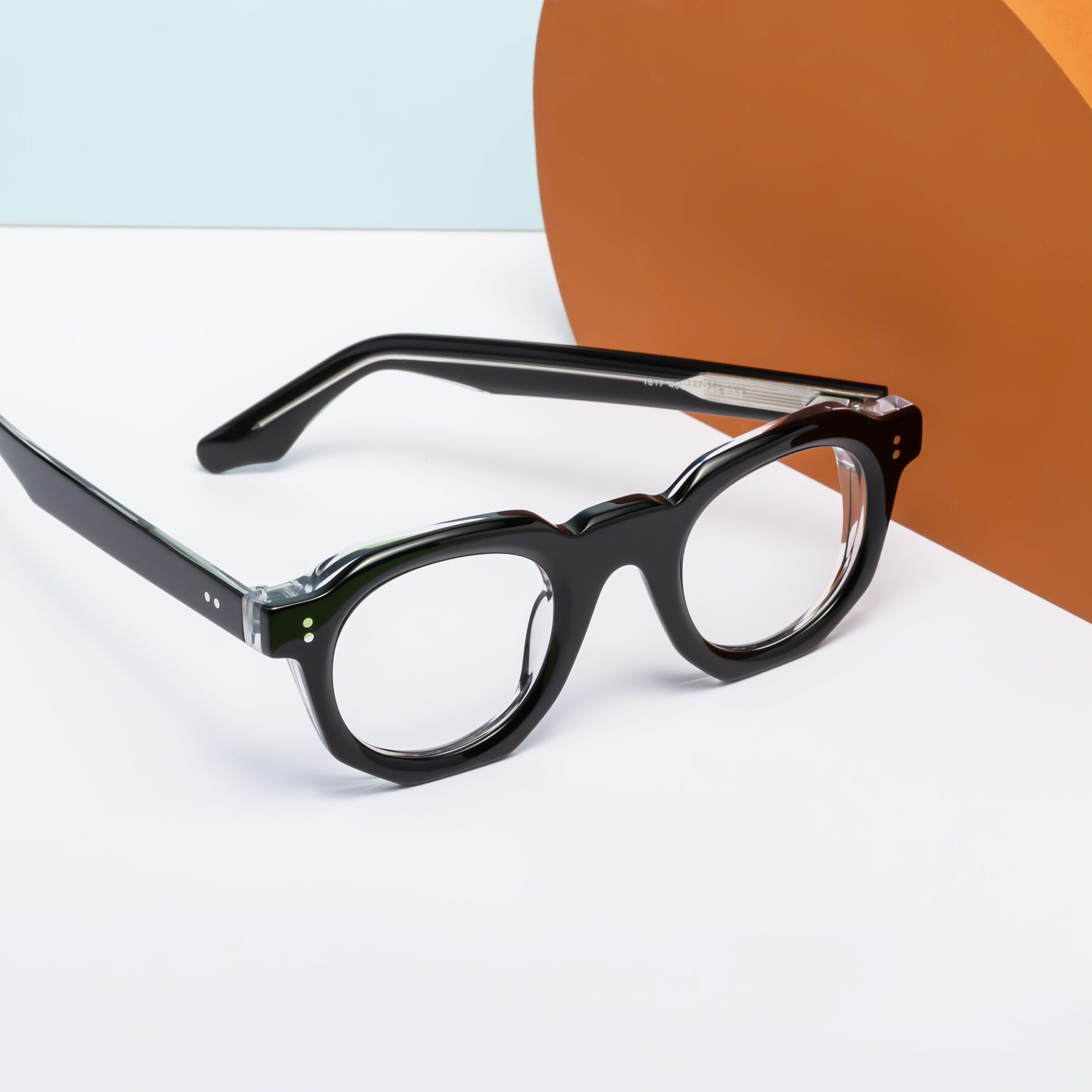 Lifestyle photography #2 of Clio in Black-Clear with Clear Reading Eyeglass Lenses
