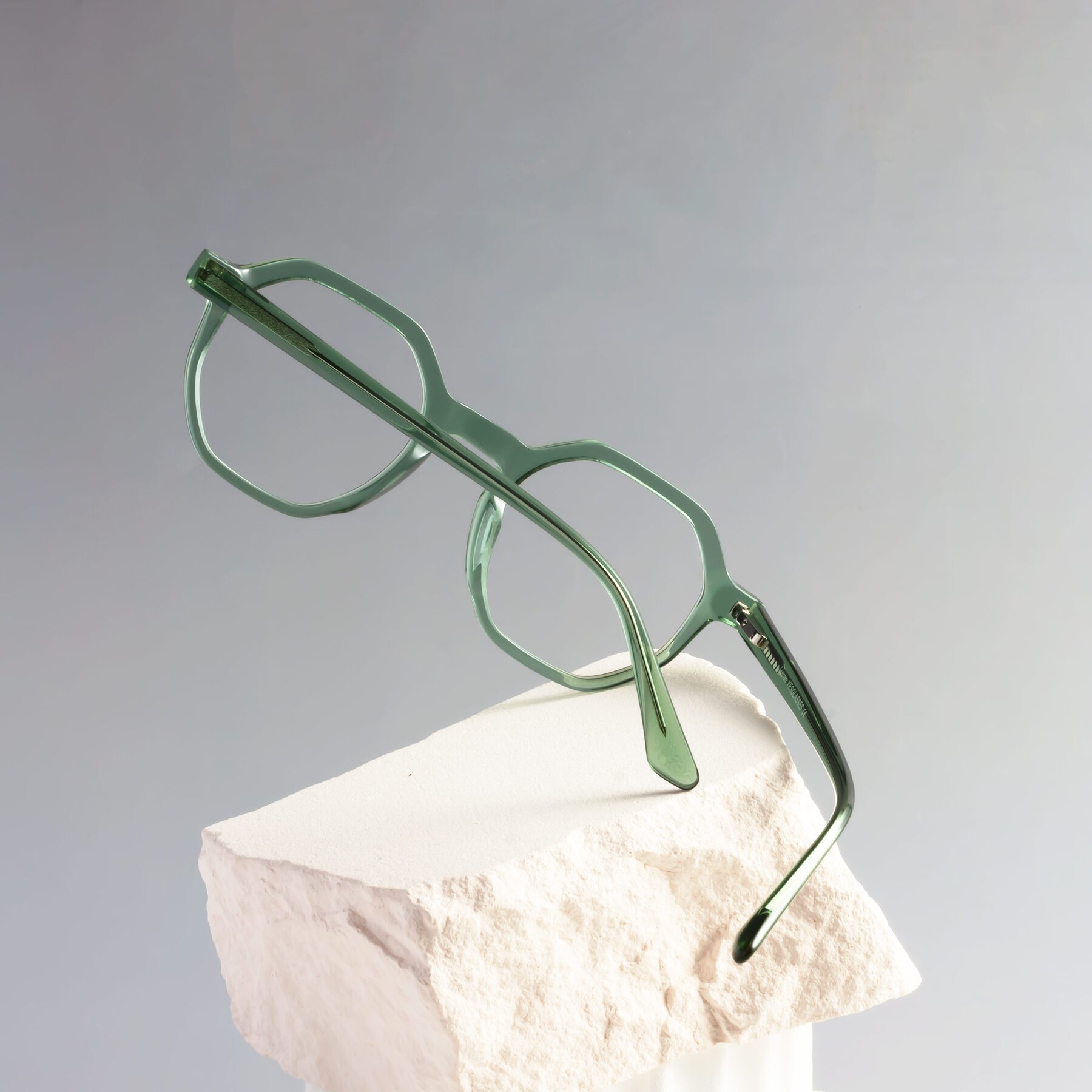 Lifestyle photography #2 of Lucian in Light Green with Clear Eyeglass Lenses