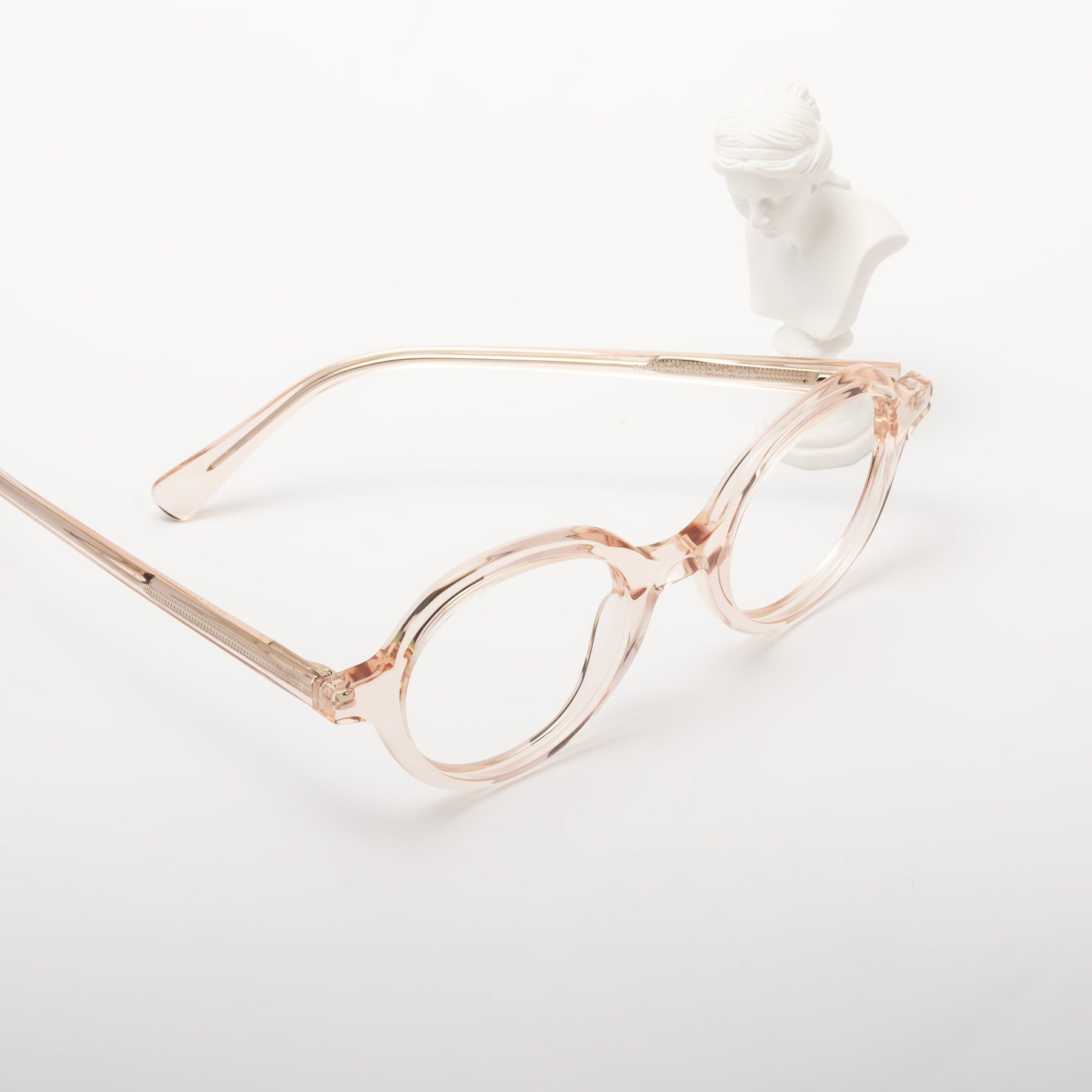 Lifestyle photography #2 of Nemo in Light Pink with Clear Eyeglass Lenses