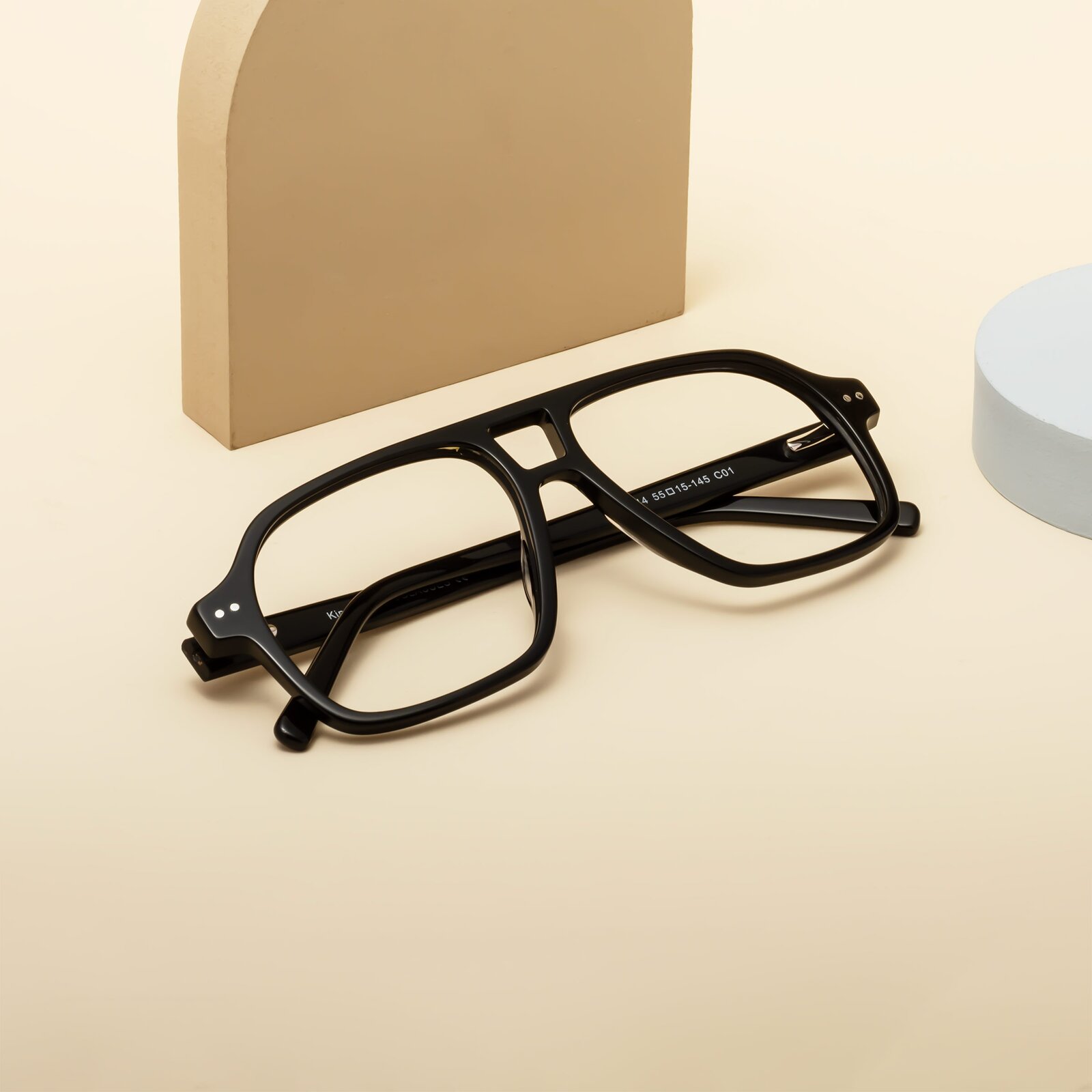 Black Grandpa Oversized Aviator Eyeglasses Kingston