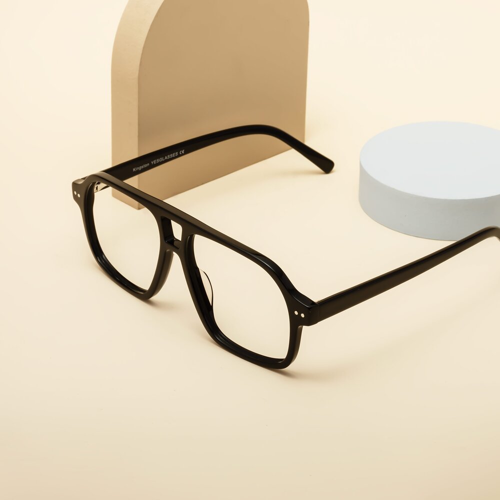 Black Grandpa Oversized Aviator Eyeglasses Kingston