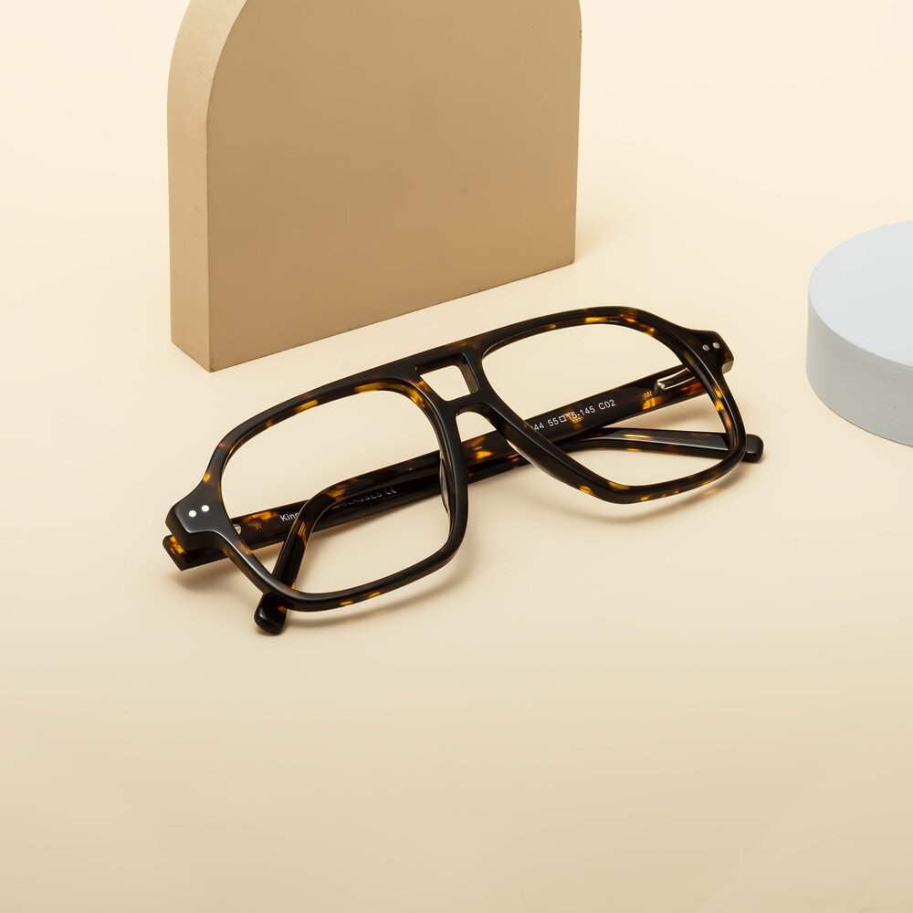 Tortoise Grandpa Oversized Aviator Eyeglasses Kingston