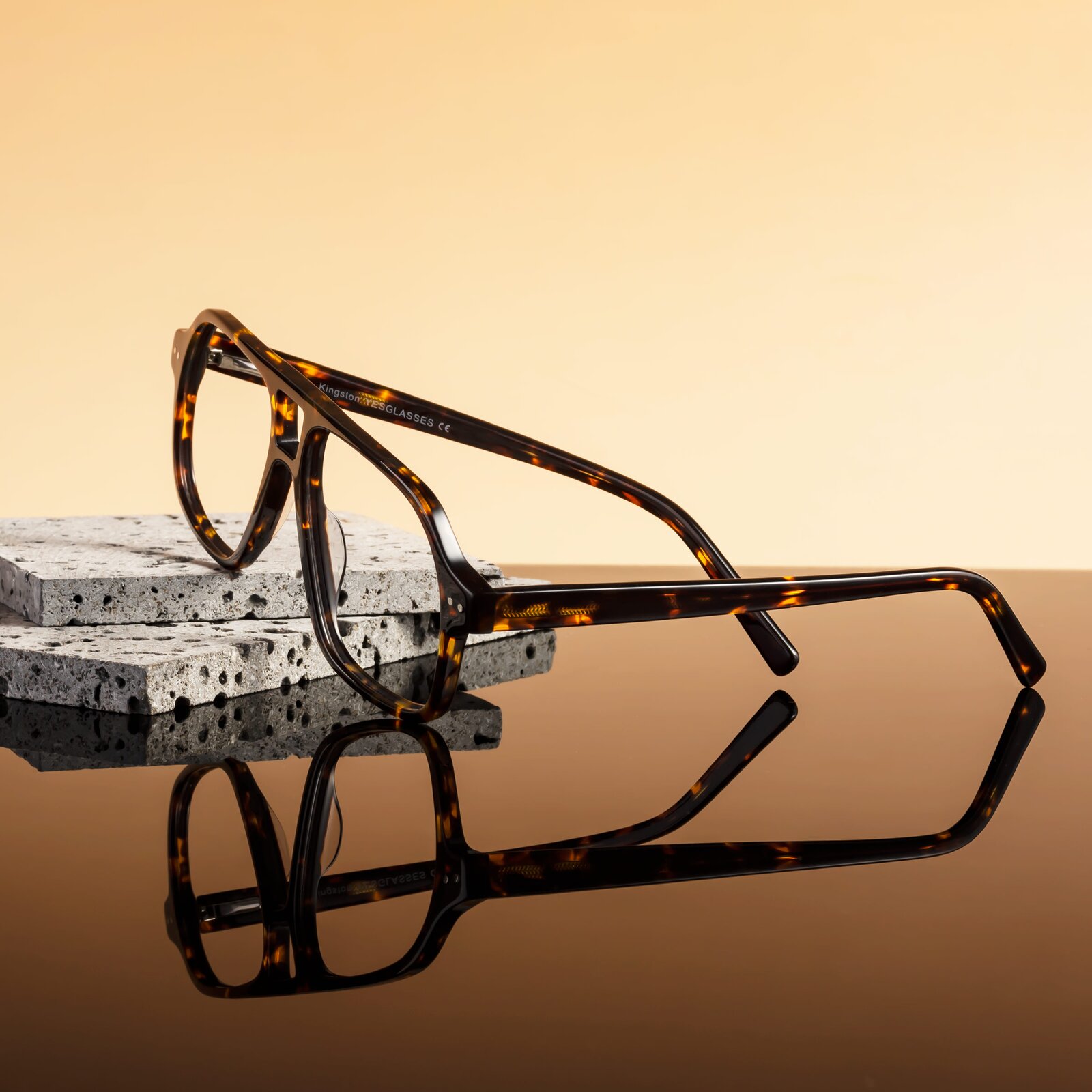 Tortoise Grandpa Oversized Aviator Eyeglasses Kingston