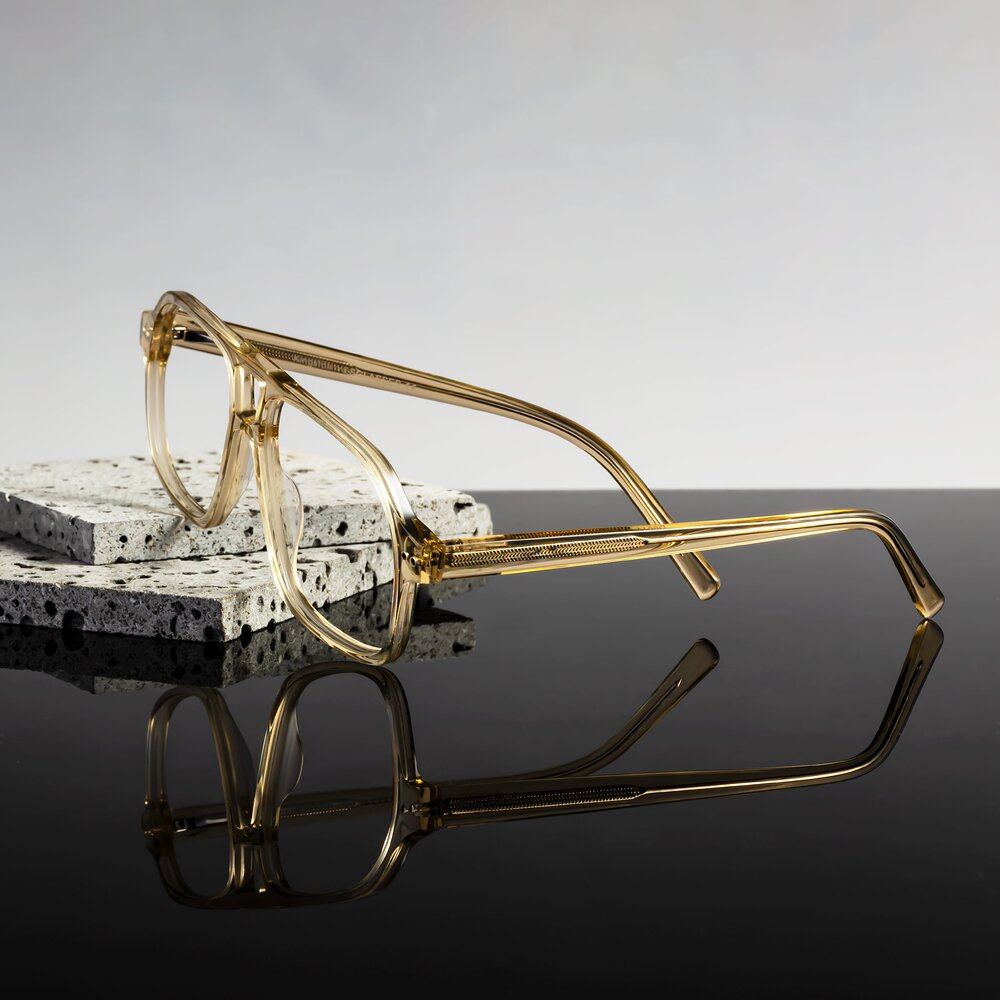 Amber Grandpa Oversized Aviator Eyeglasses Kingston