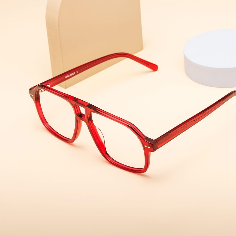 Wine Grandpa Oversized Aviator Eyeglasses Kingston