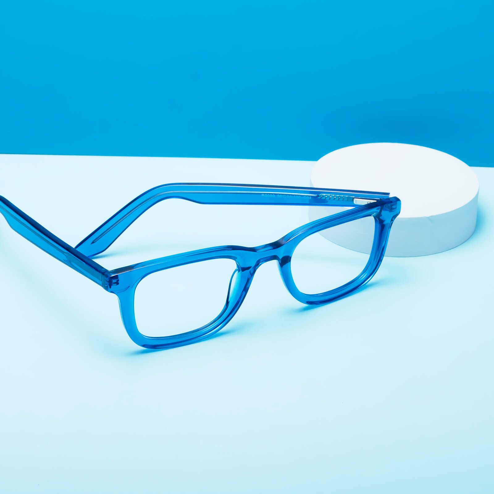 Crystal Blue Classic Acetate Rectangle Eyeglasses - Reid