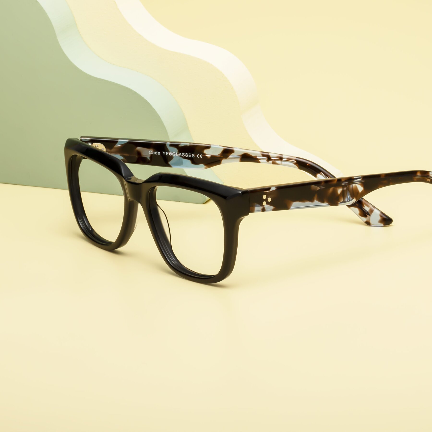 Lifestyle photography #1 of Cade in Dark Blue-Tortoise with Clear Reading Eyeglass Lenses