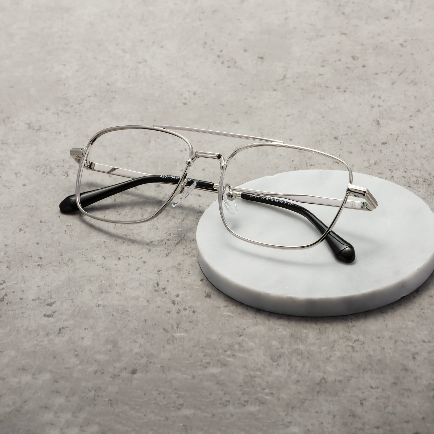Lifestyle photography #1 of Dash in Silver with Clear Reading Eyeglass Lenses