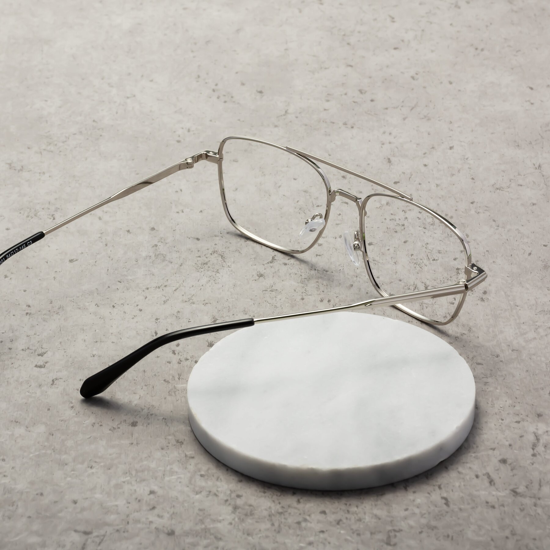 Lifestyle photography #2 of Dash in Silver with Clear Eyeglass Lenses
