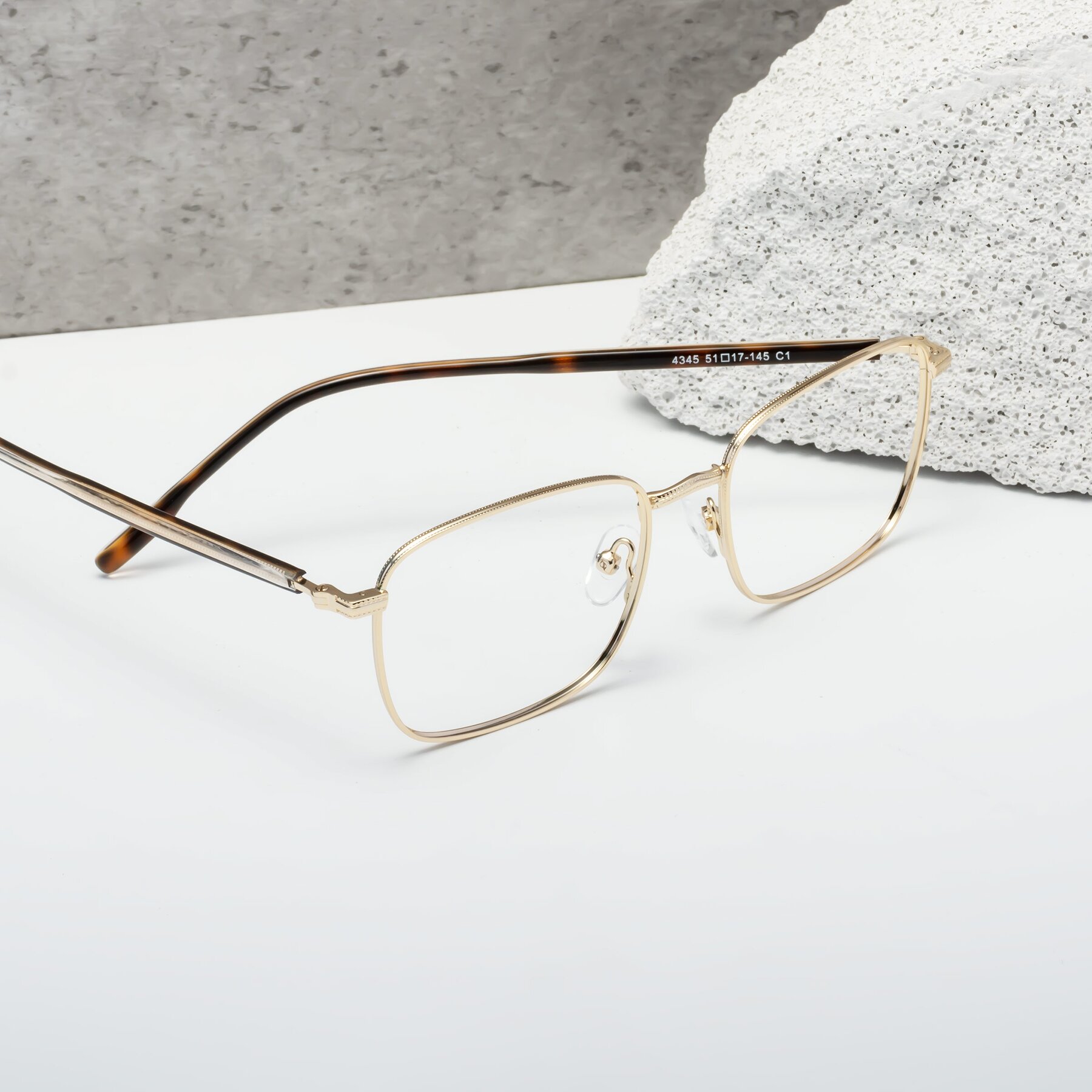 Lifestyle photography #1 of Baza in Gold with Clear Reading Eyeglass Lenses