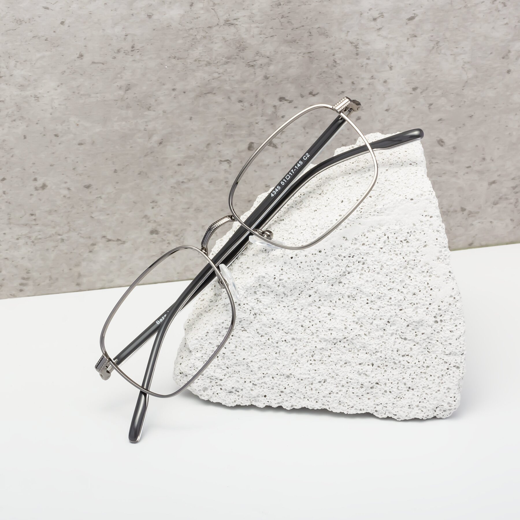 Lifestyle photography #1 of Baza in Gunmetal with Clear Blue Light Blocking Lenses