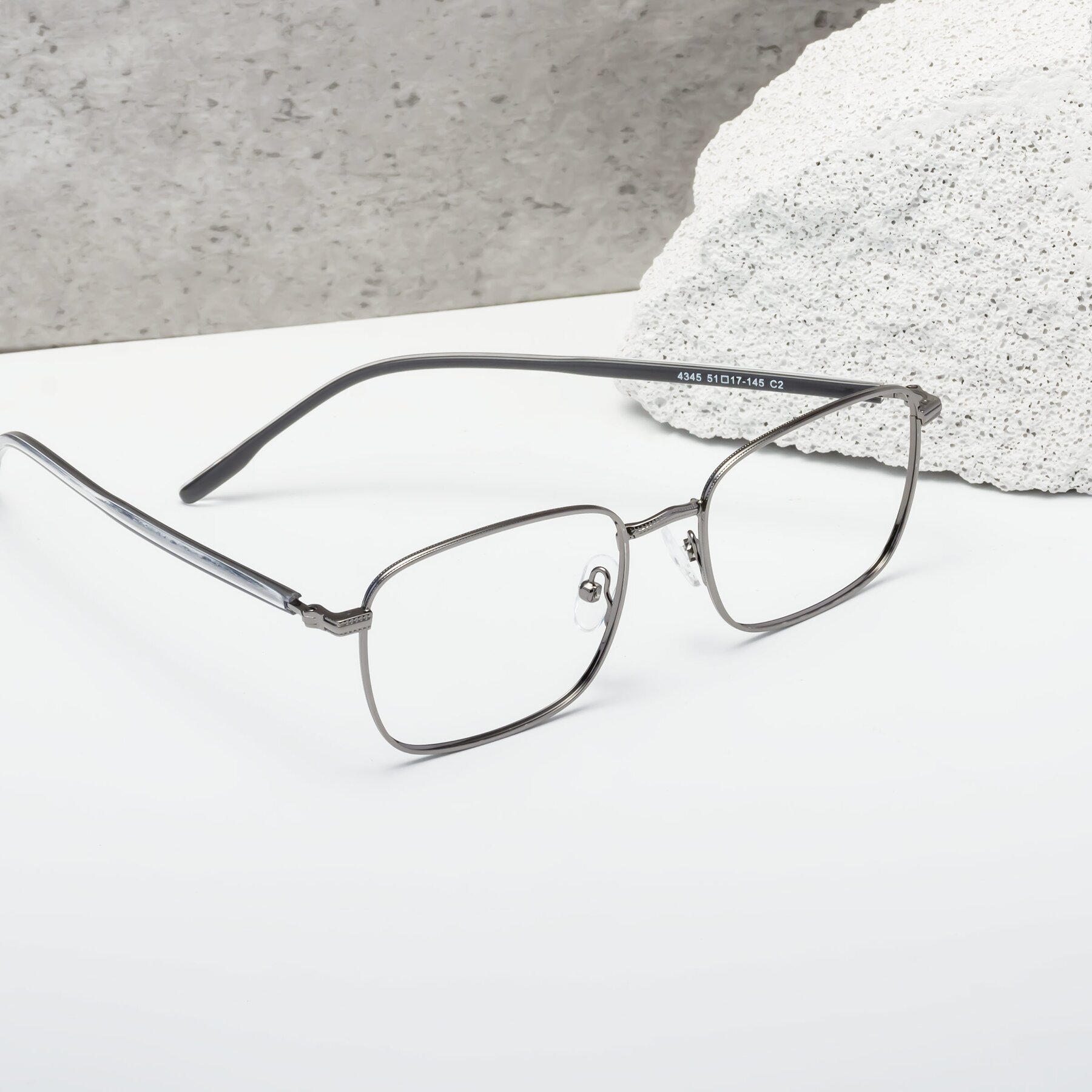 Lifestyle photography #2 of Baza in Gunmetal with Clear Eyeglass Lenses