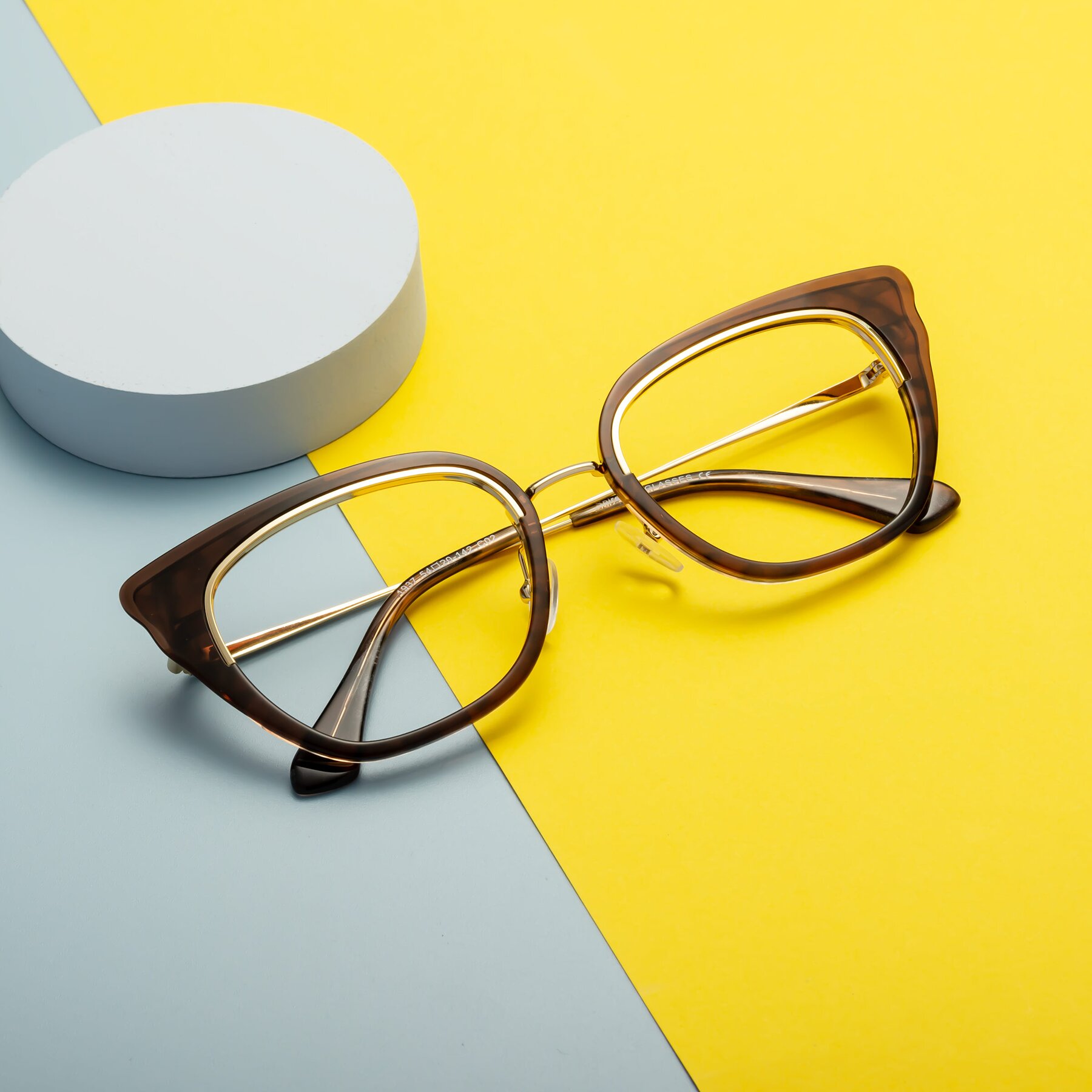 Lifestyle photography #1 of Spire in Coffee-Gold with Clear Blue Light Blocking Lenses