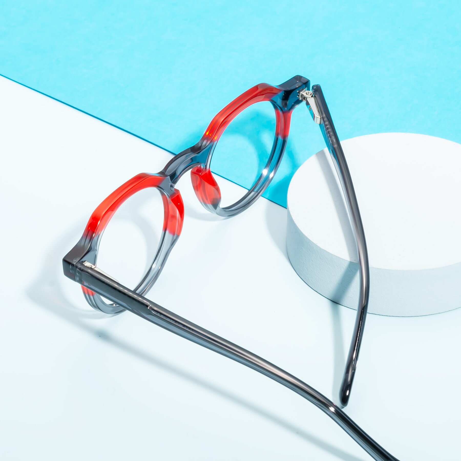 Lifestyle photography #1 of Vesper in Red-Gray with Clear Blue Light Blocking Lenses