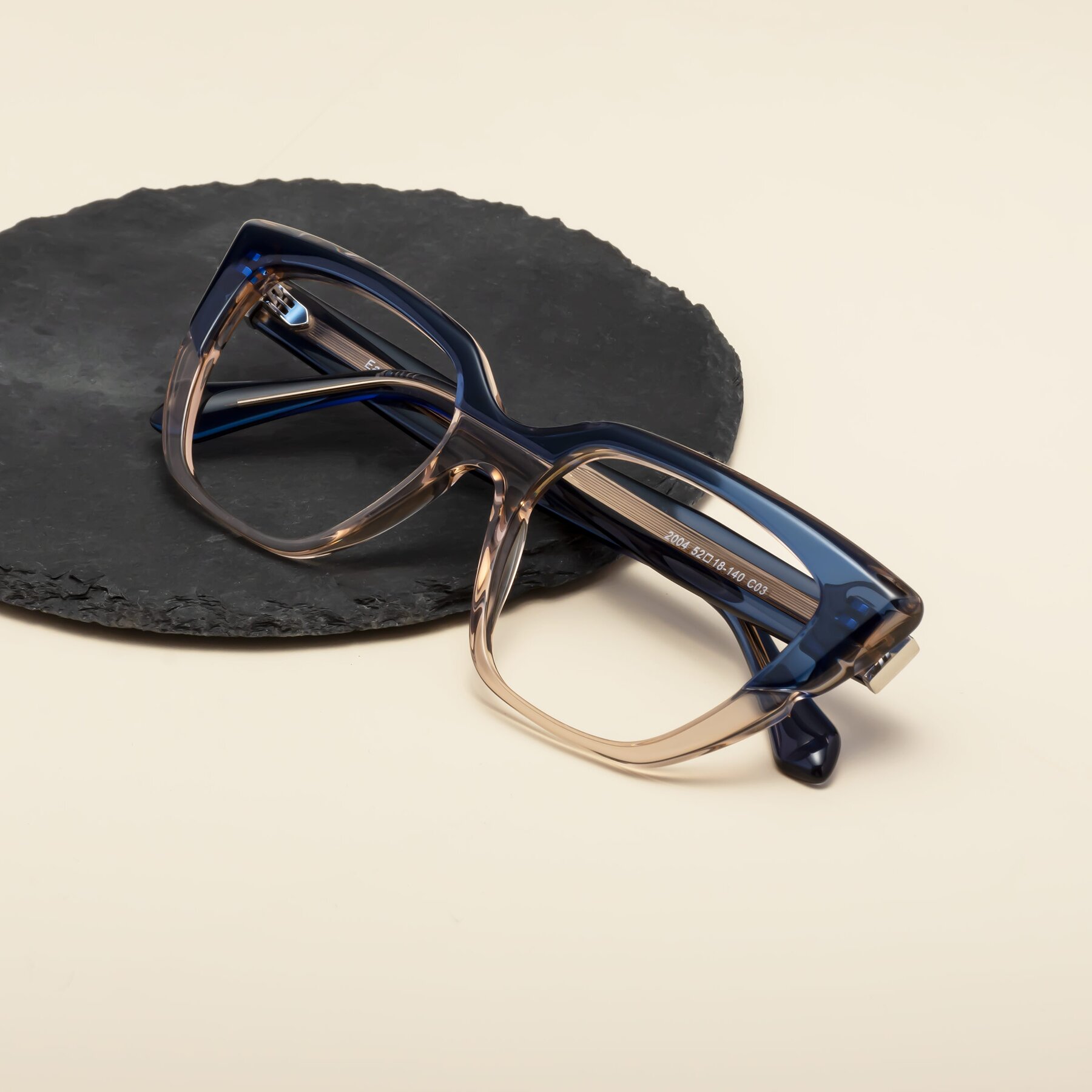 Lifestyle photography #2 of Eagle in Blue-Beige with Clear Reading Eyeglass Lenses