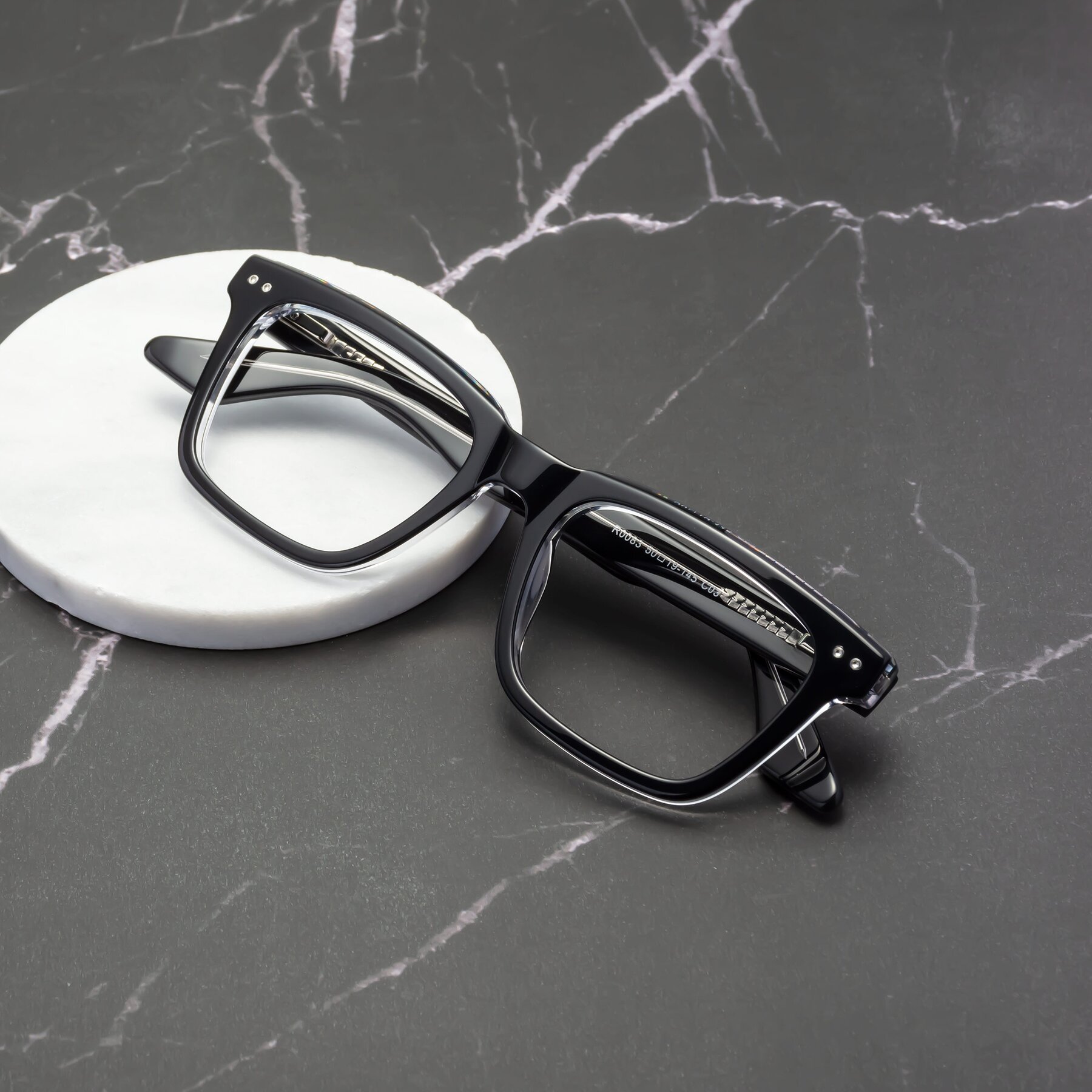 Lifestyle photography #1 of Martia in Black-Clear with Clear Eyeglass Lenses