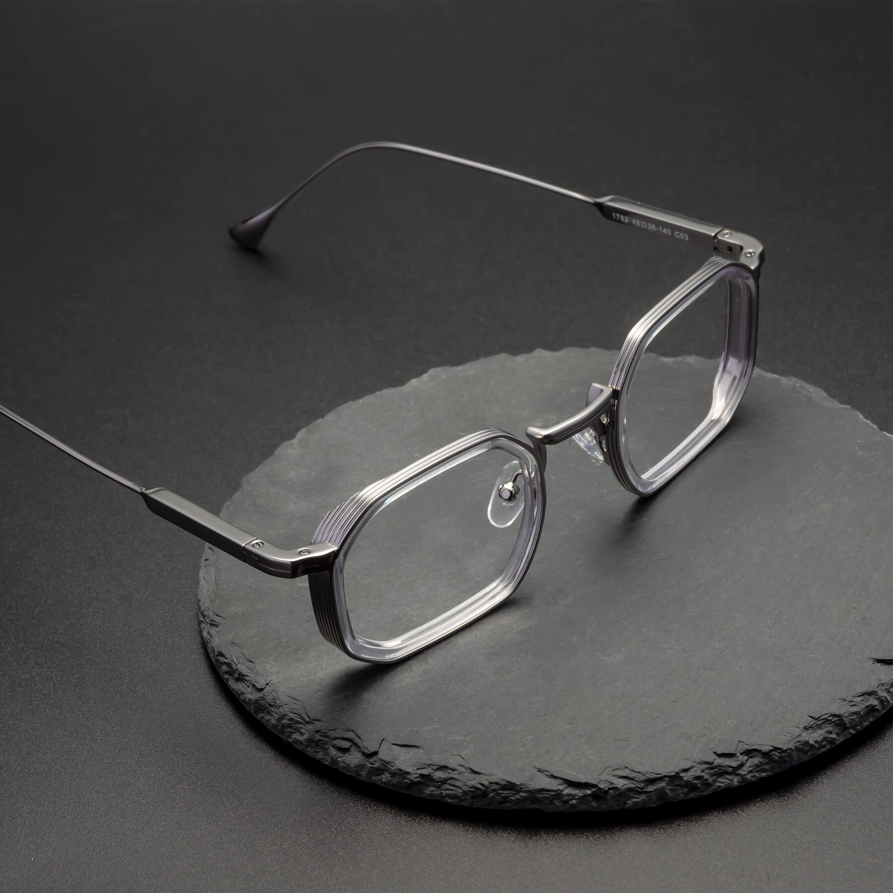 Men's lifestyle photography #2 of Fresh in Clear-Silver with Clear Blue Light Blocking Lenses