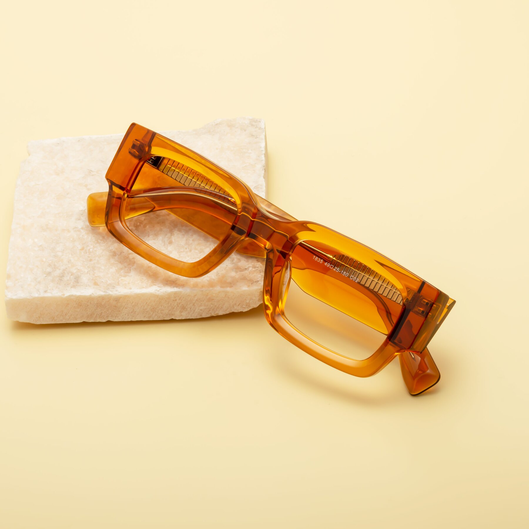 Lifestyle photography #2 of Kirn in Maple Syrup with Clear Reading Eyeglass Lenses