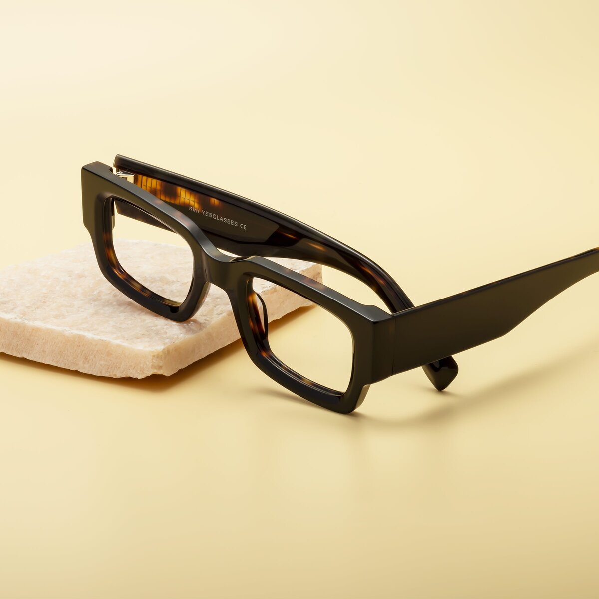 Thick Rectangular Frames Tortoise Hipster Thick Rectangle Eyeglasses - Kirn