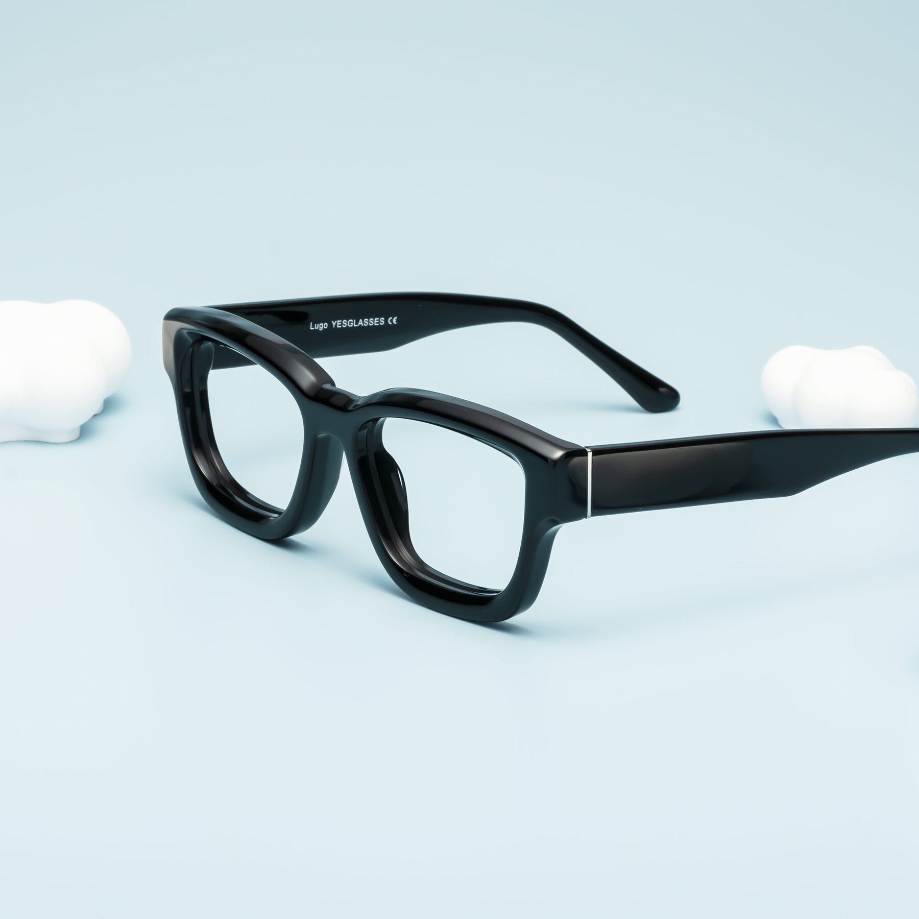 Lifestyle photography #1 of Lugo in Black with Clear Reading Eyeglass Lenses