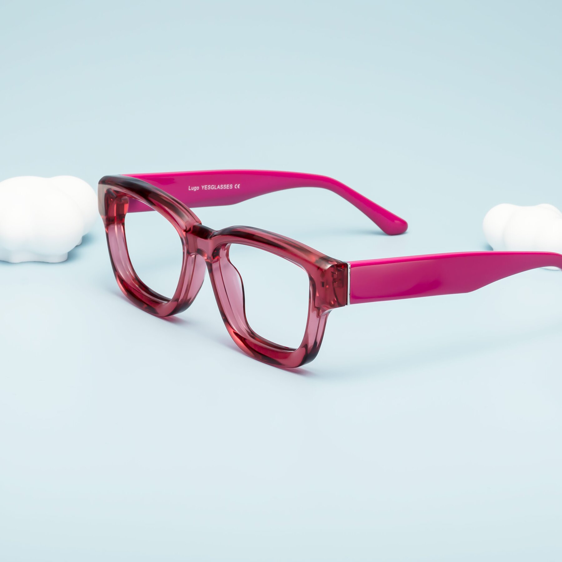 Lifestyle photography #1 of Lugo in Red with Clear Reading Eyeglass Lenses