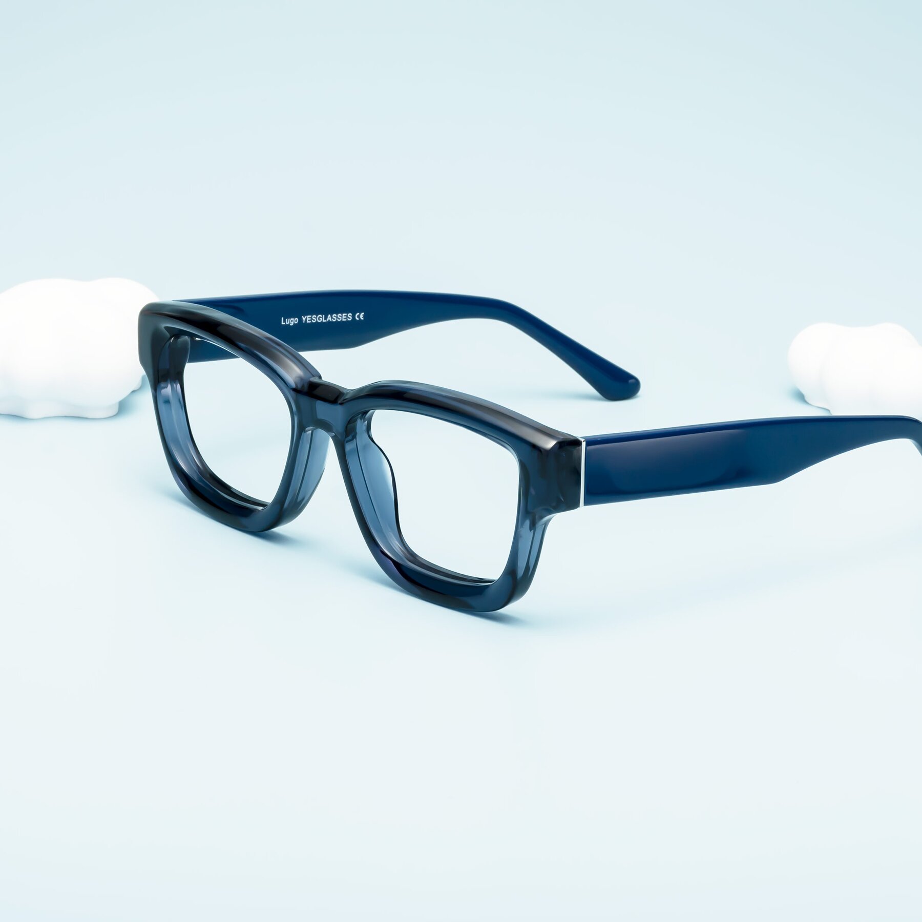 Lifestyle photography #1 of Lugo in Translucent Blue with Clear Blue Light Blocking Lenses