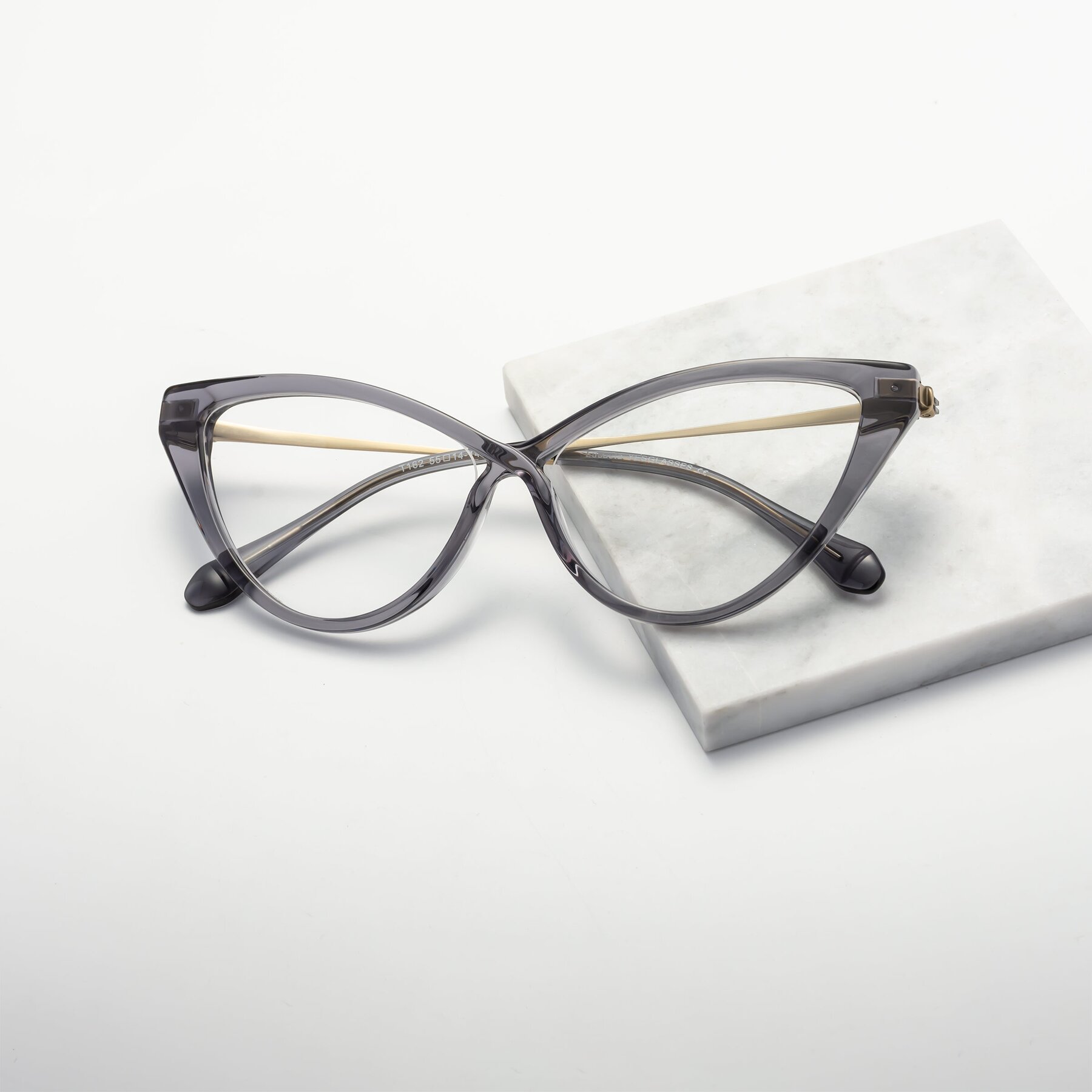 Lifestyle photography #1 of Lucasta in Transparent Gray with Clear Blue Light Blocking Lenses