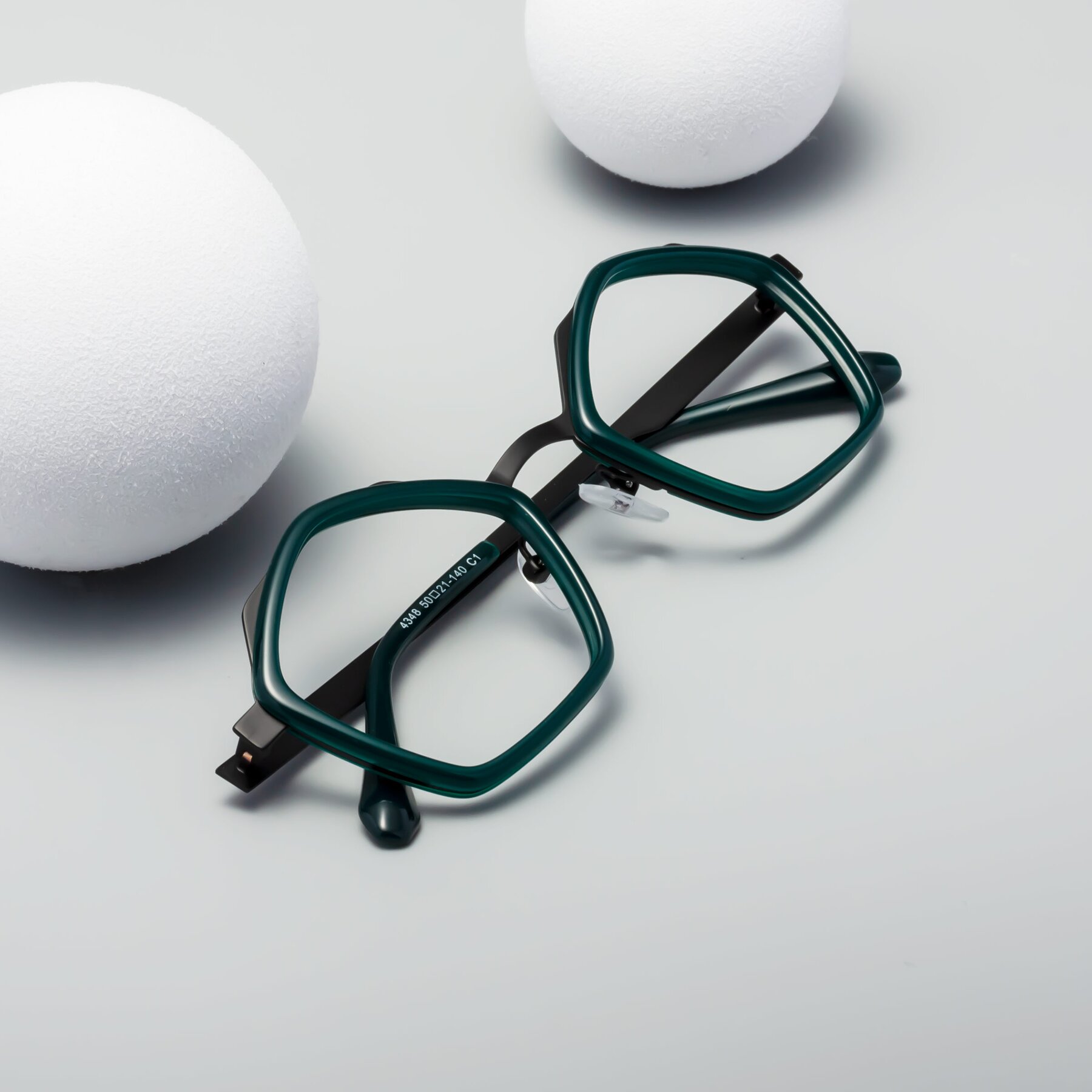 Lifestyle photography #2 of Sugar in Jade-Black with Clear Eyeglass Lenses