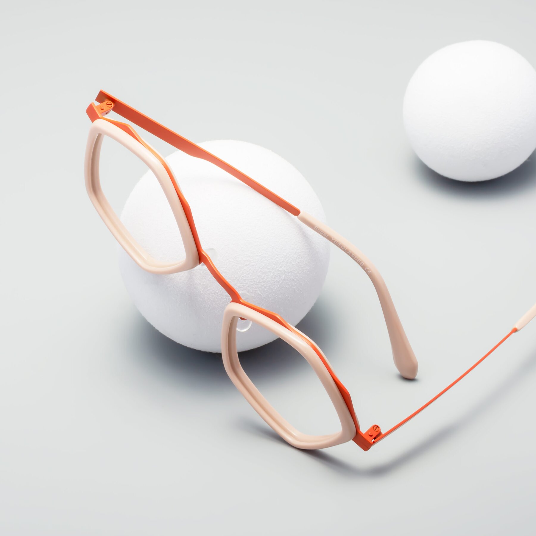 Women's lifestyle photography #1 of Sugar in Pink-Orange with Clear Eyeglass Lenses