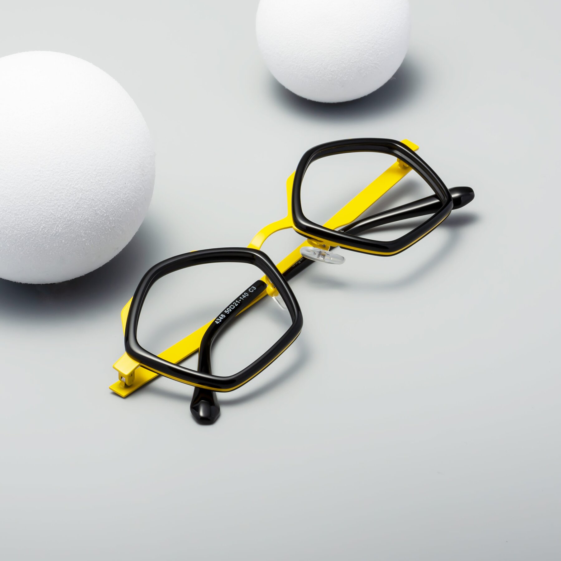 Lifestyle photography #2 of Sugar in Black-Yellow with Clear Eyeglass Lenses