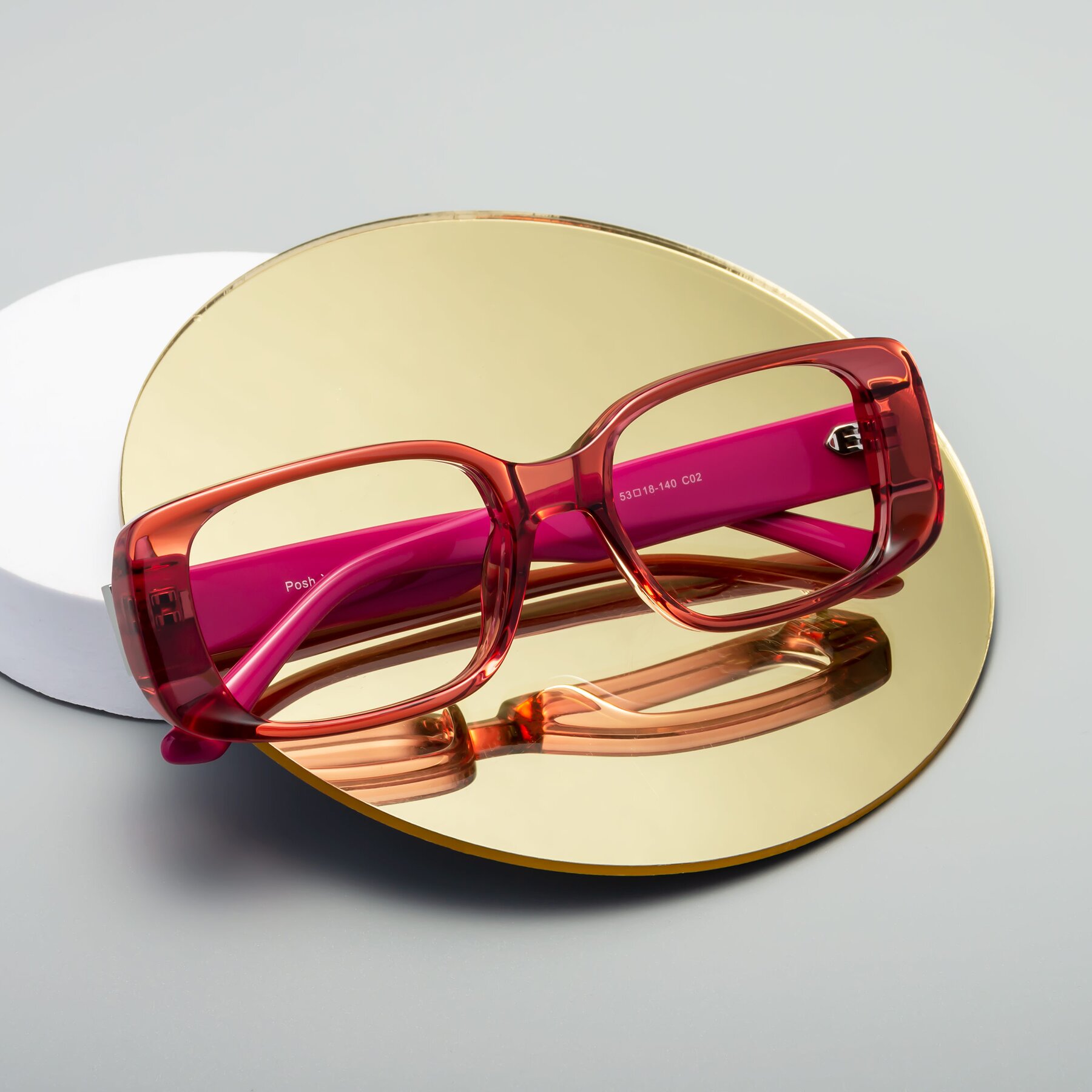 Lifestyle photography #2 of Posh in Transparent Pink with Clear Reading Eyeglass Lenses