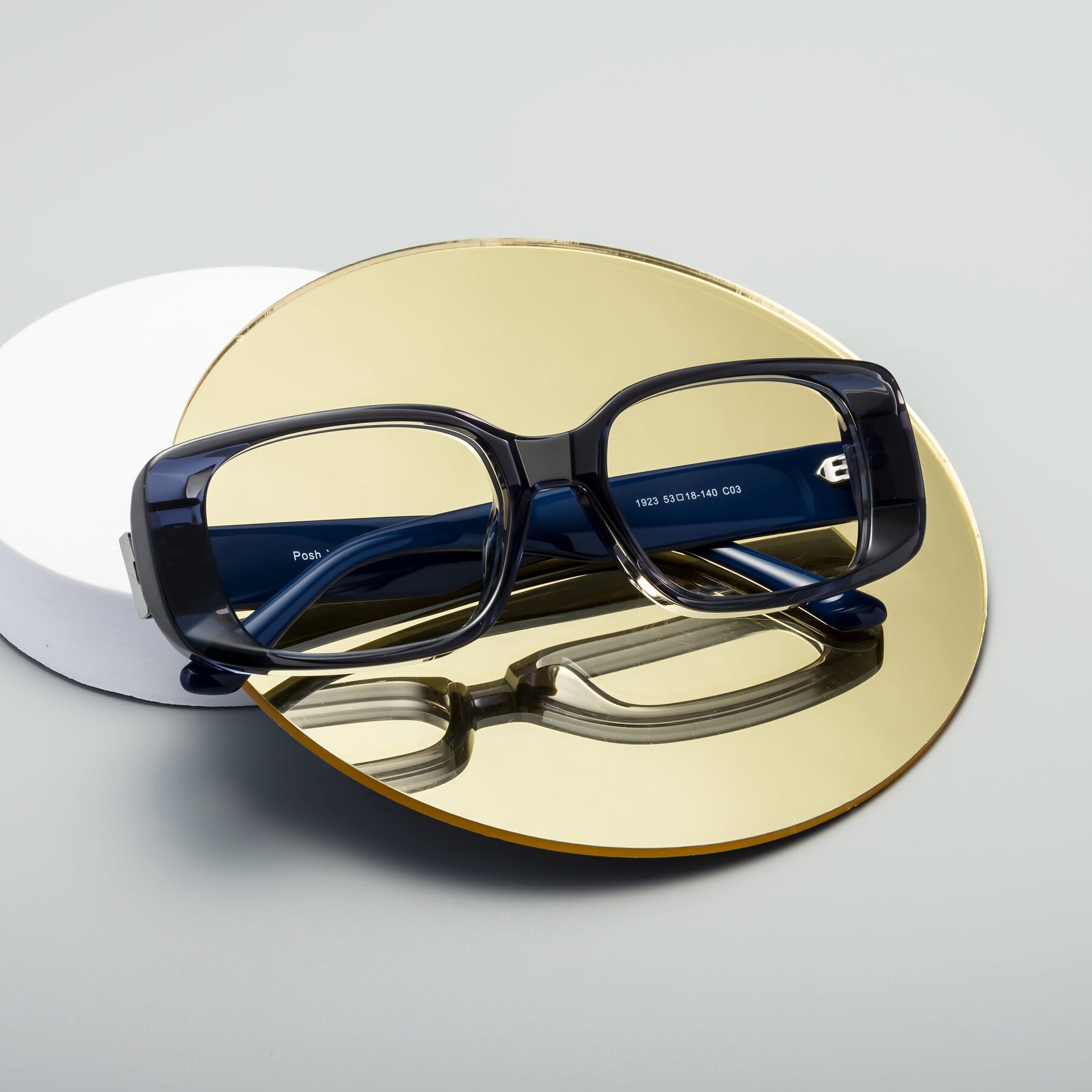 Lifestyle photography #2 of Posh in Translucent Blue with Clear Eyeglass Lenses