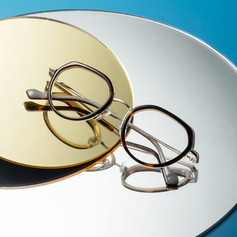 Tortoise/Pearl Nose Pads Low Bridge Fit Geometric Eyeglasses Storms