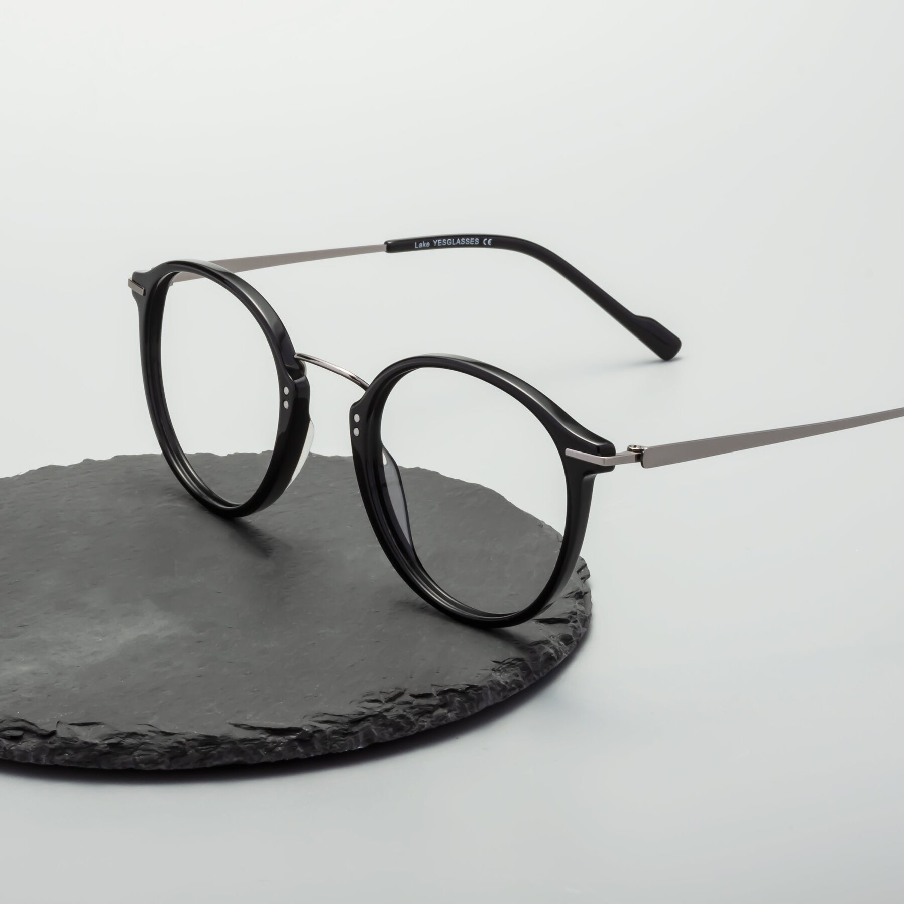 Lifestyle photography #2 of Lake in Black with Clear Reading Eyeglass Lenses