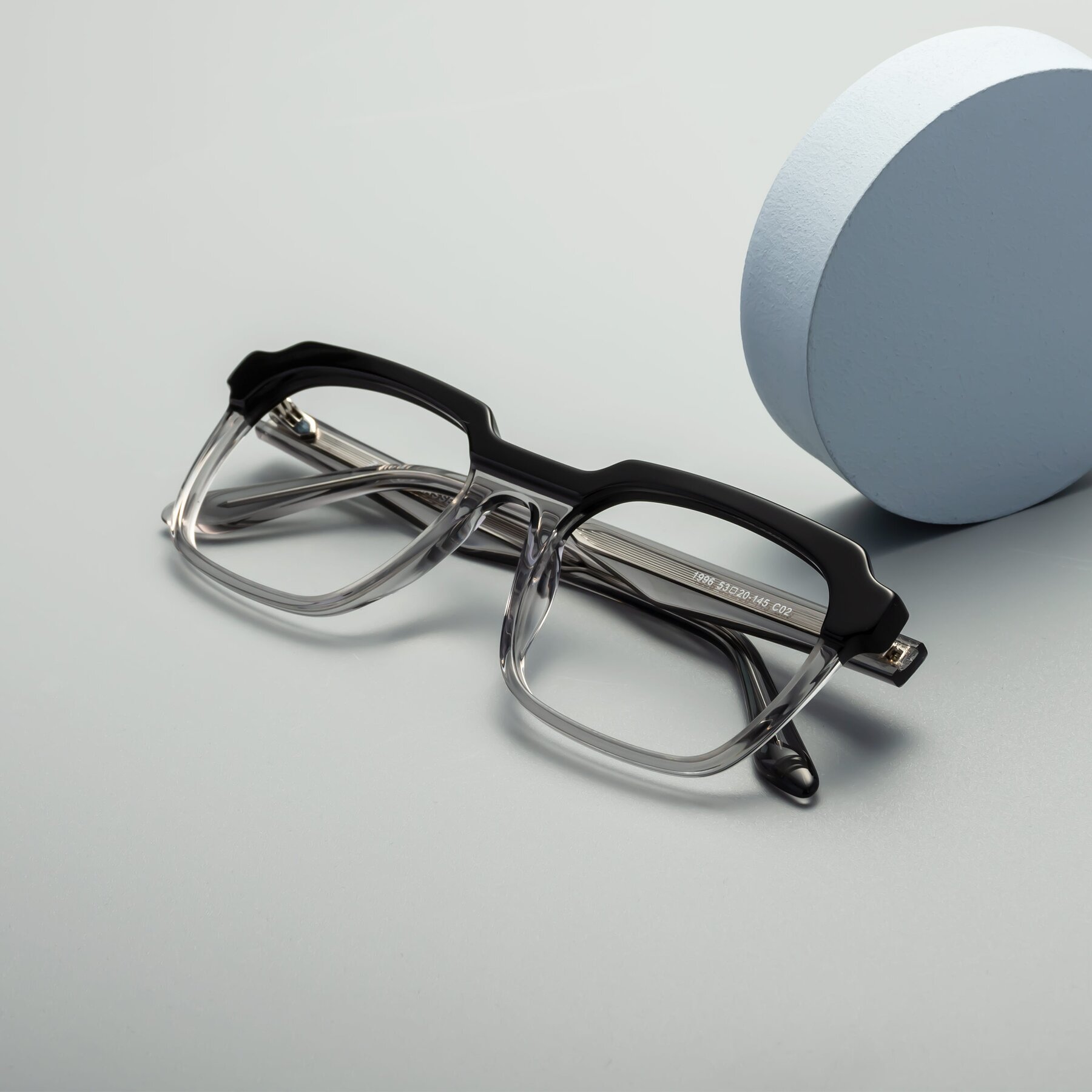 Lifestyle photography #1 of Zell in Black-Gray with Clear Blue Light Blocking Lenses