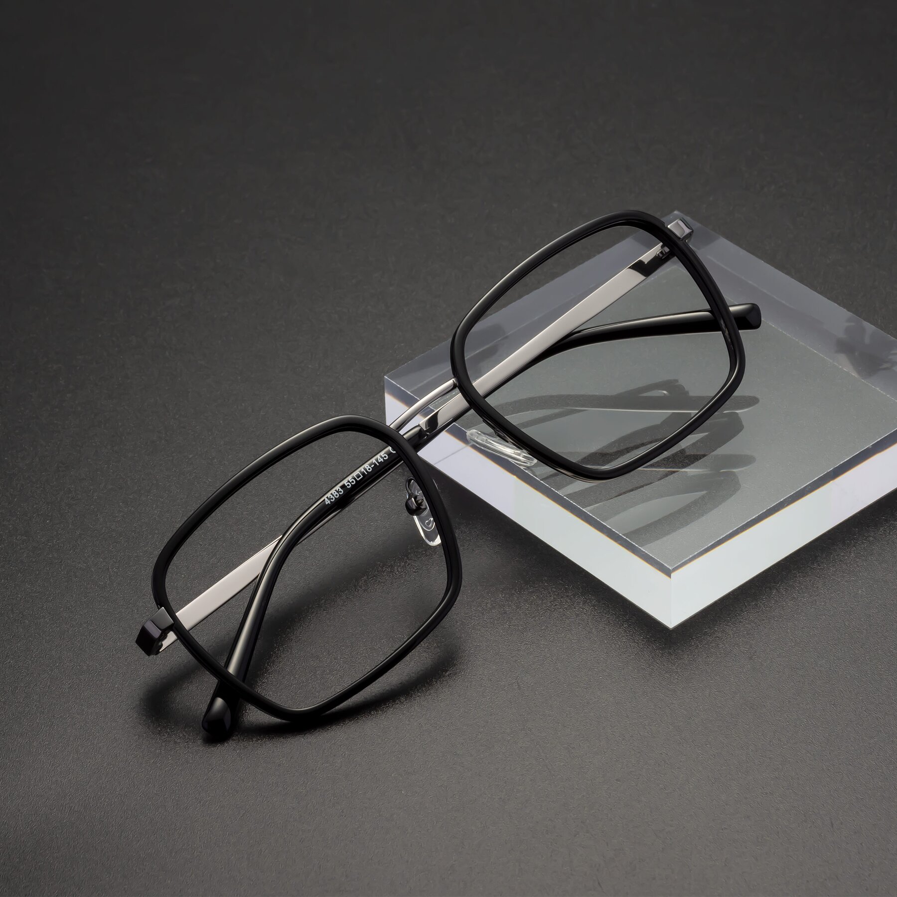 Lifestyle photography #2 of Sunflower in Black-Gunmetal with Clear Reading Eyeglass Lenses