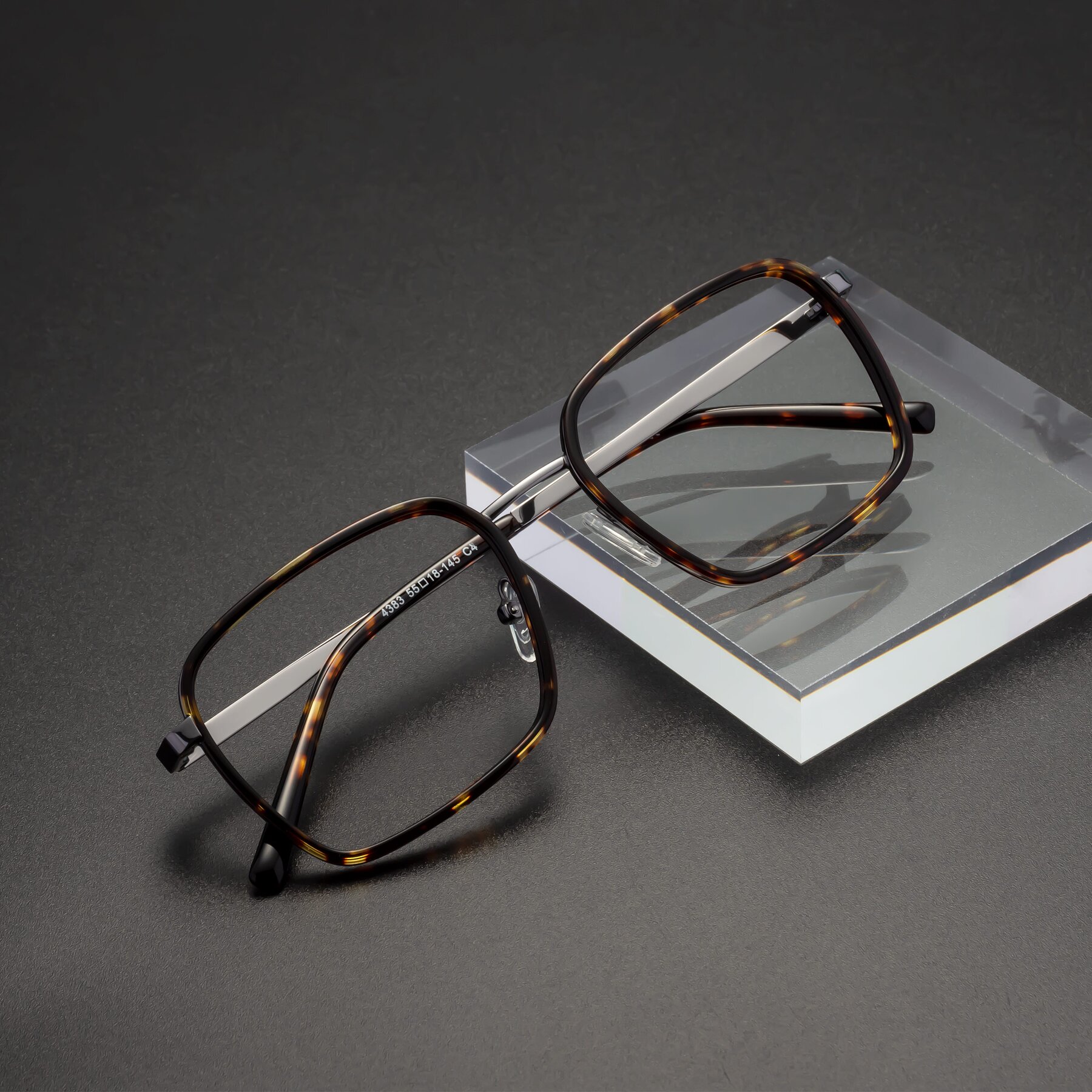 Lifestyle photography #2 of Sunflower in Tortoise-Gunmetal with Clear Reading Eyeglass Lenses