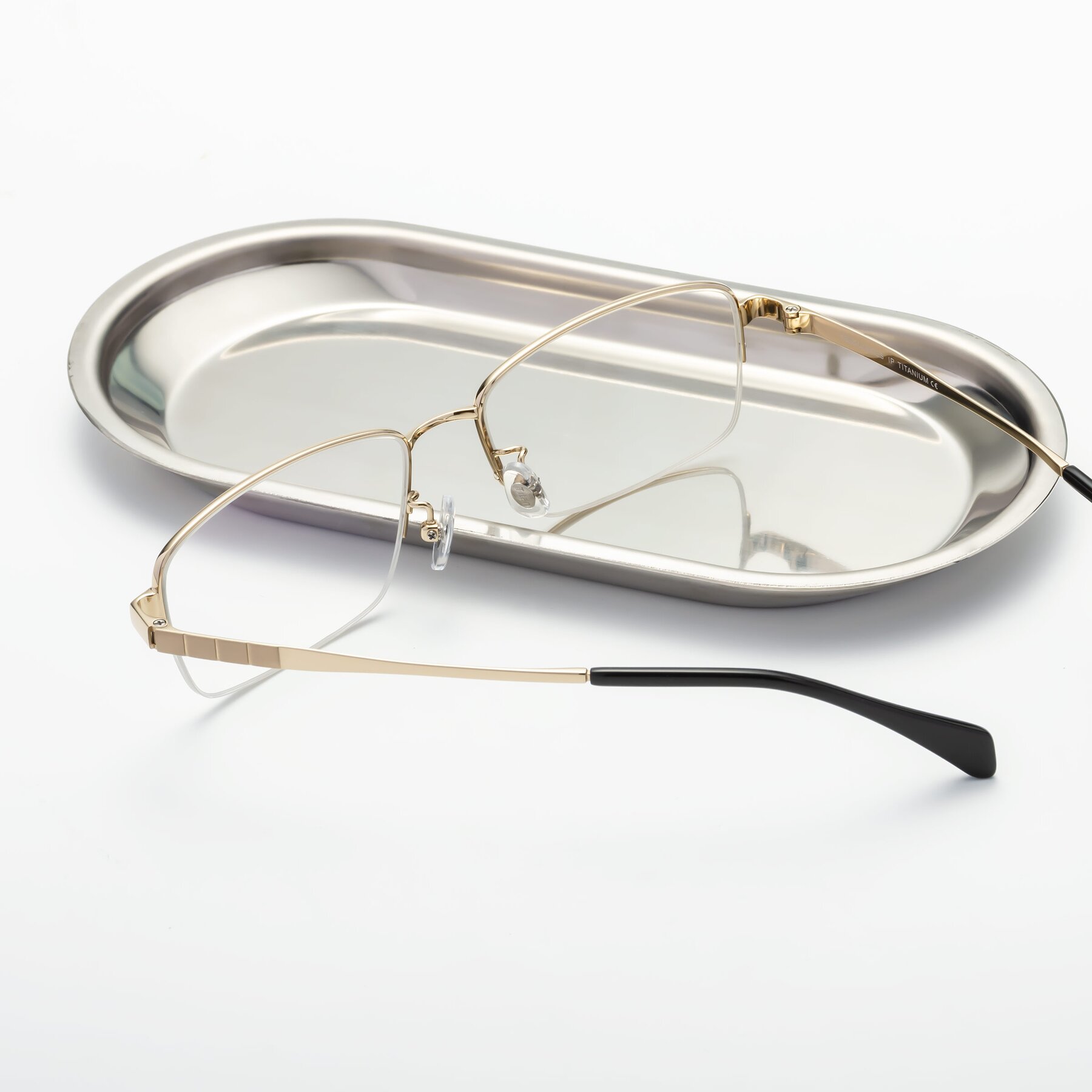Men's lifestyle photography #2 of Profile in Gold with Clear Reading Eyeglass Lenses